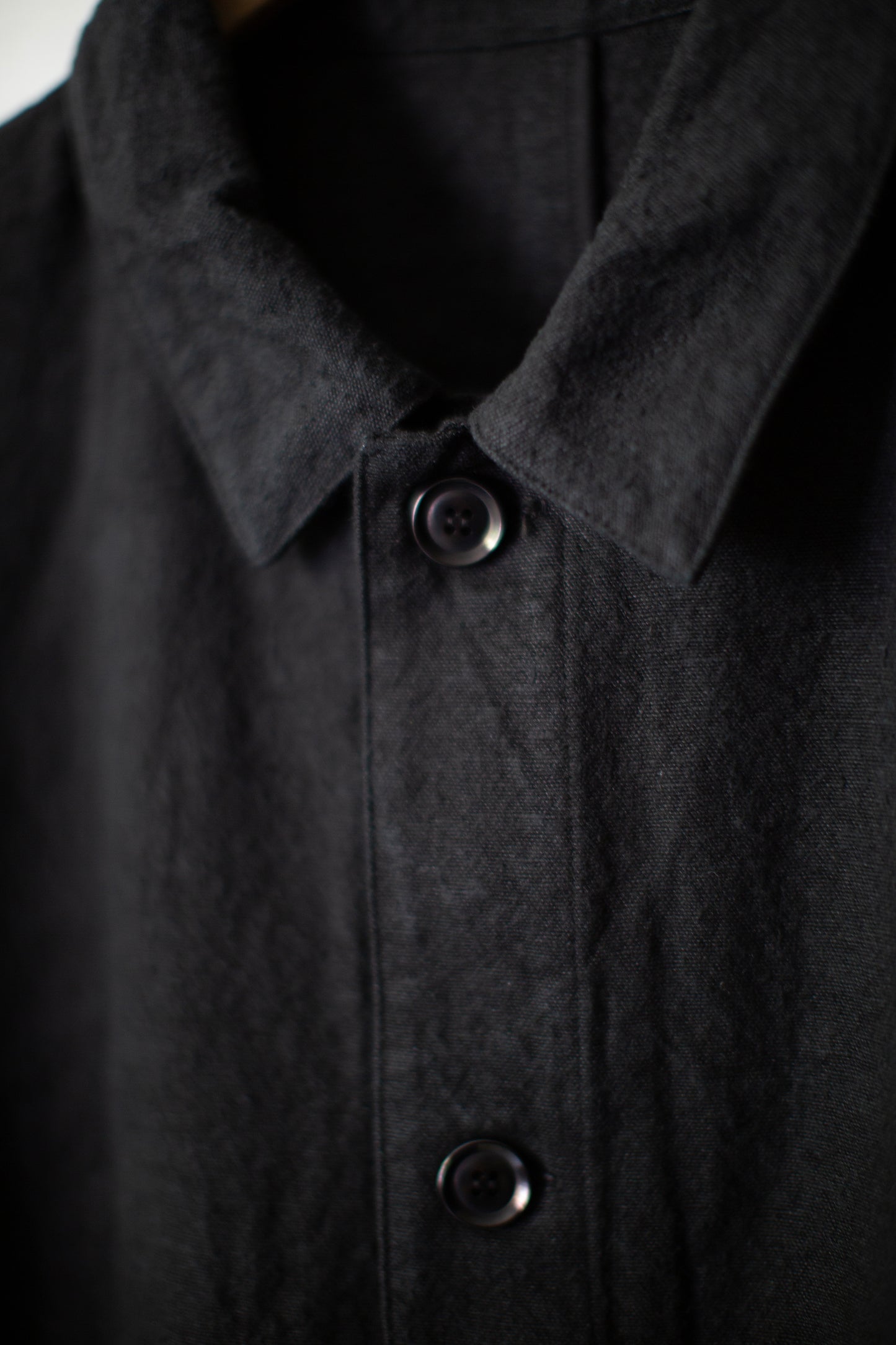 Black flax ramie silk coat
