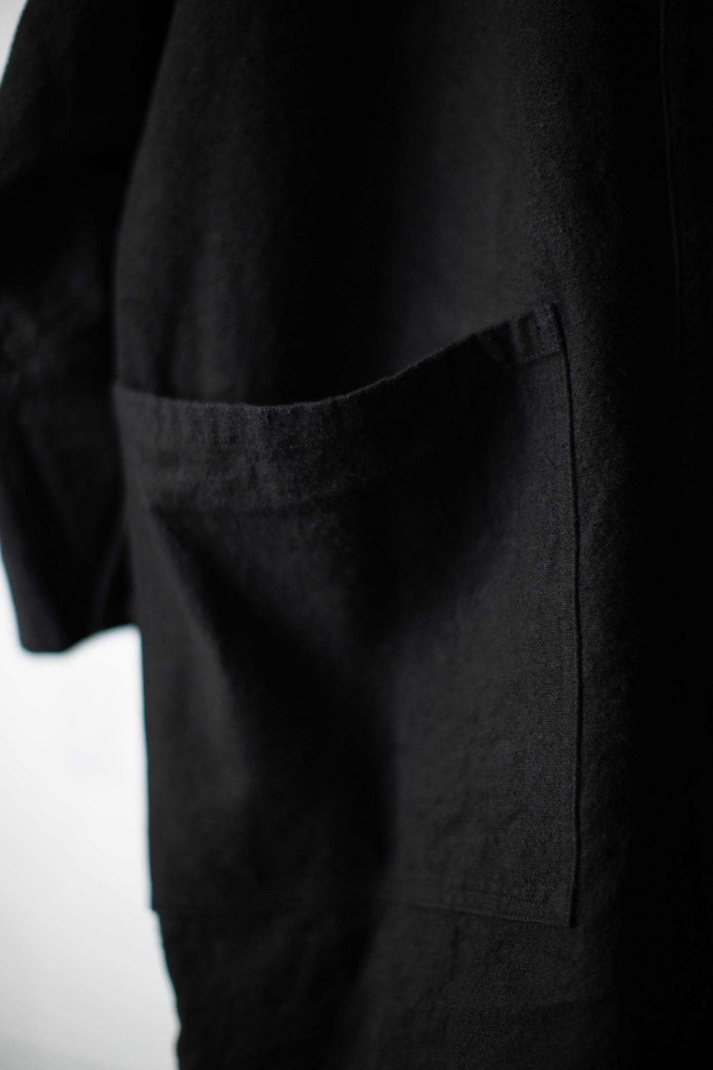 Black flax ramie silk coat
