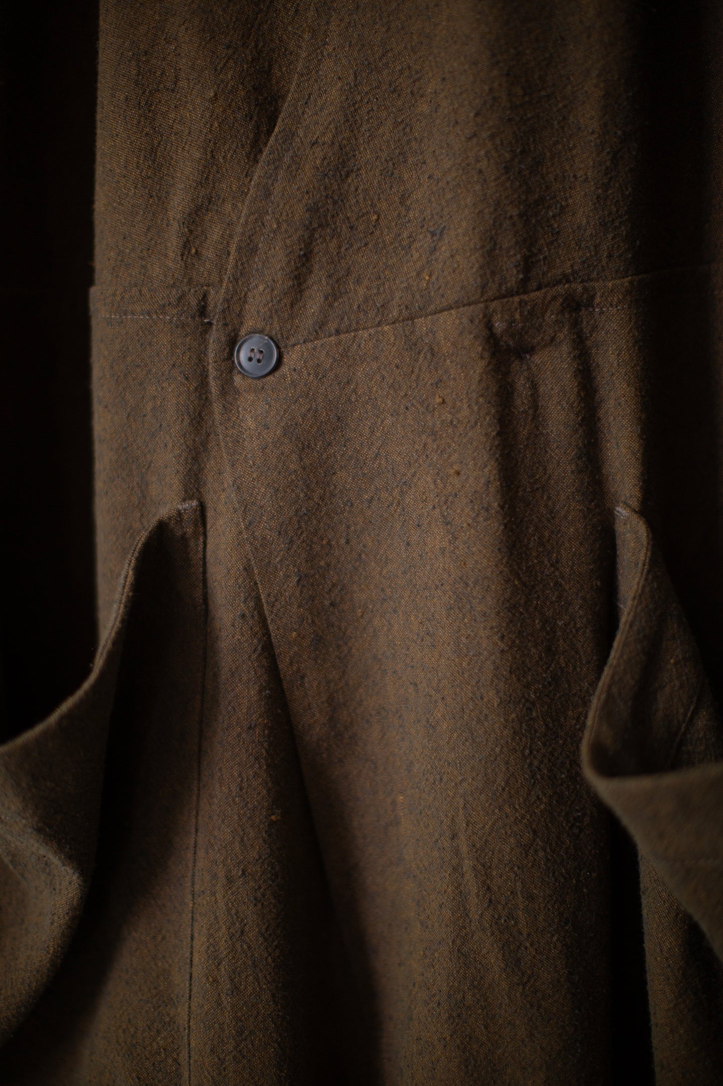SHIRT#116 - OCHRE HEMP SILK NAPPY CLOTH