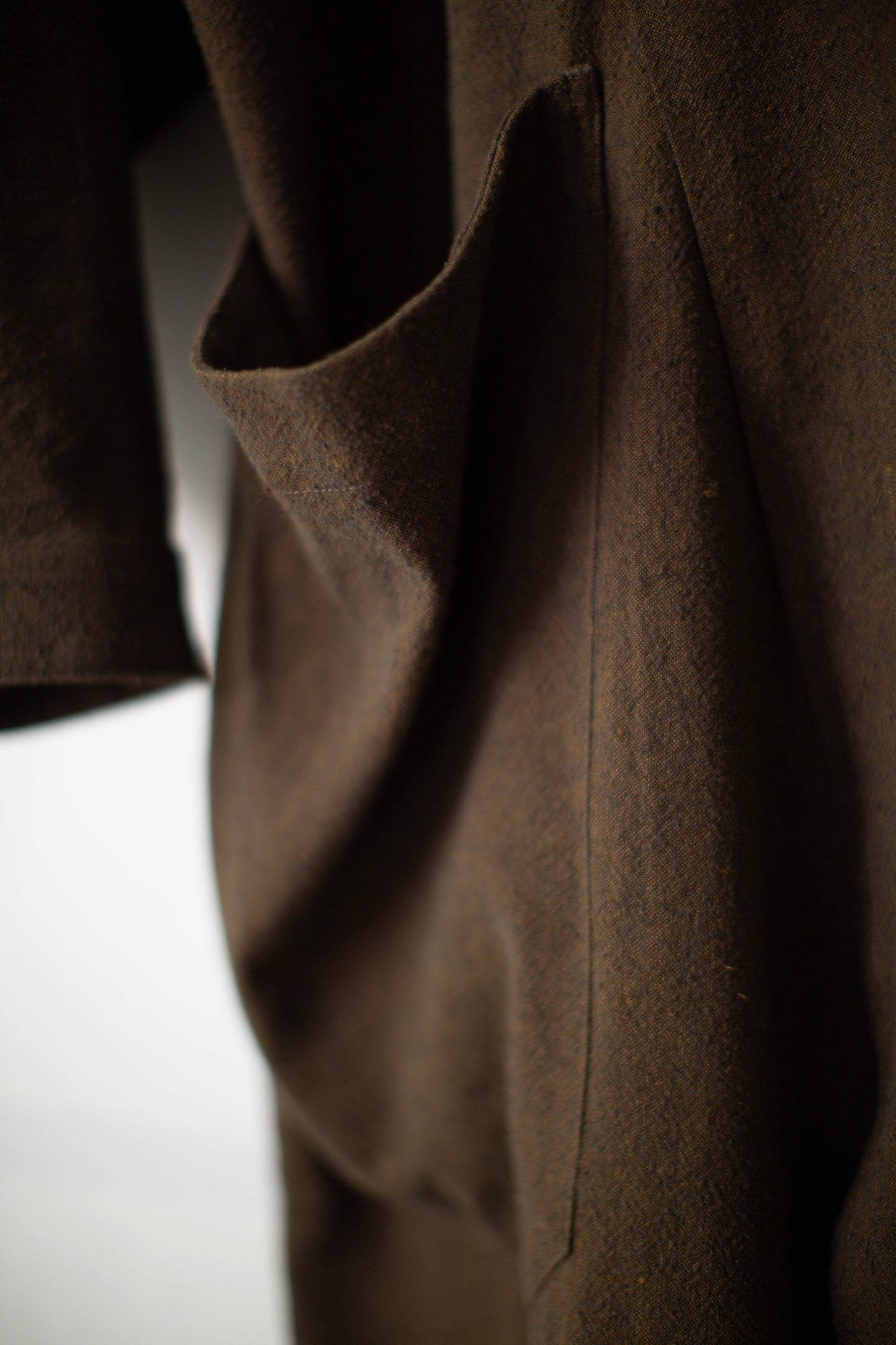 SHIRT#116 - OCHRE HEMP SILK NAPPY CLOTH