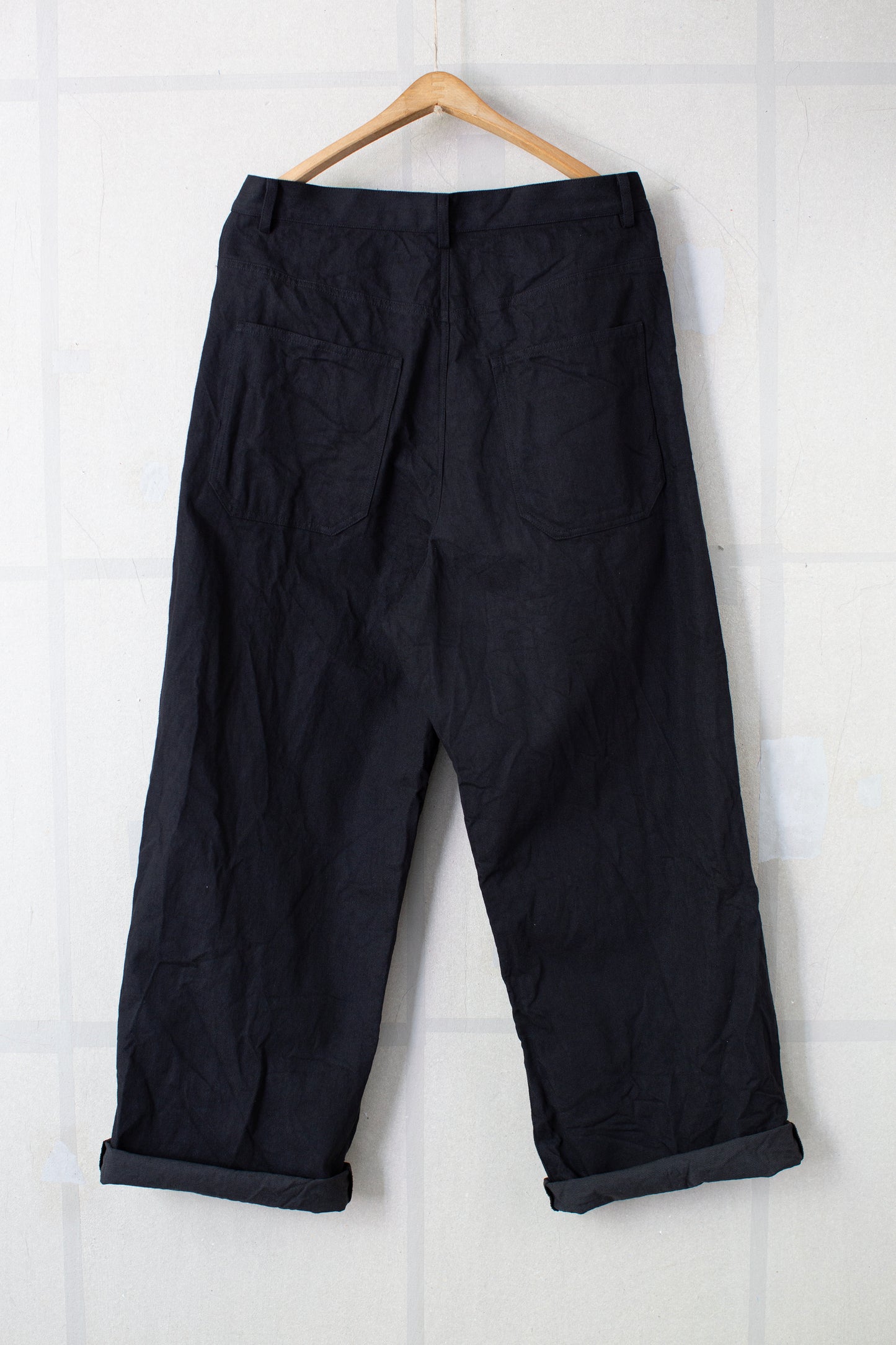 washed black barrel 5 pocket pants