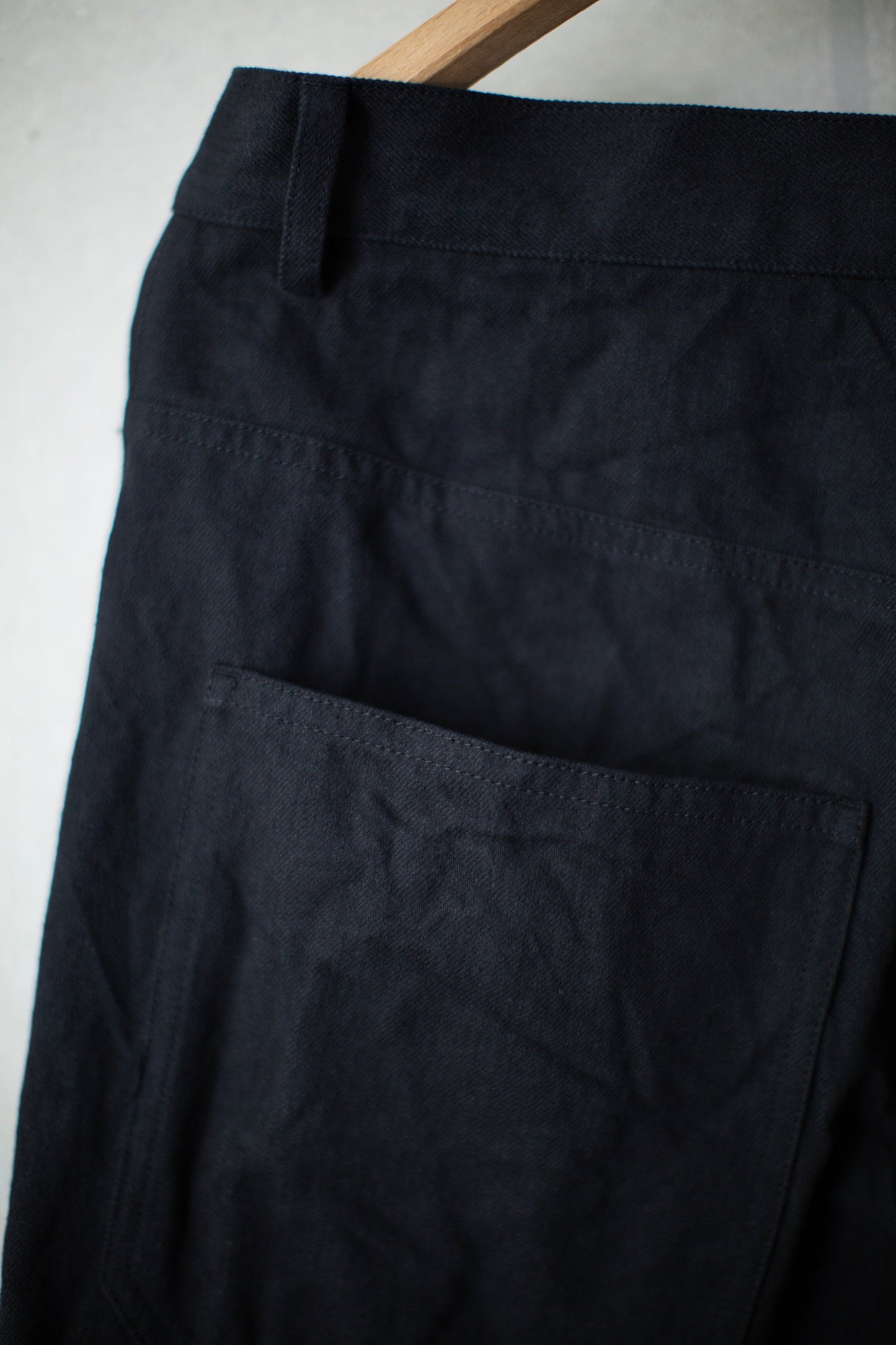 washed black barrel 5 pocket pants