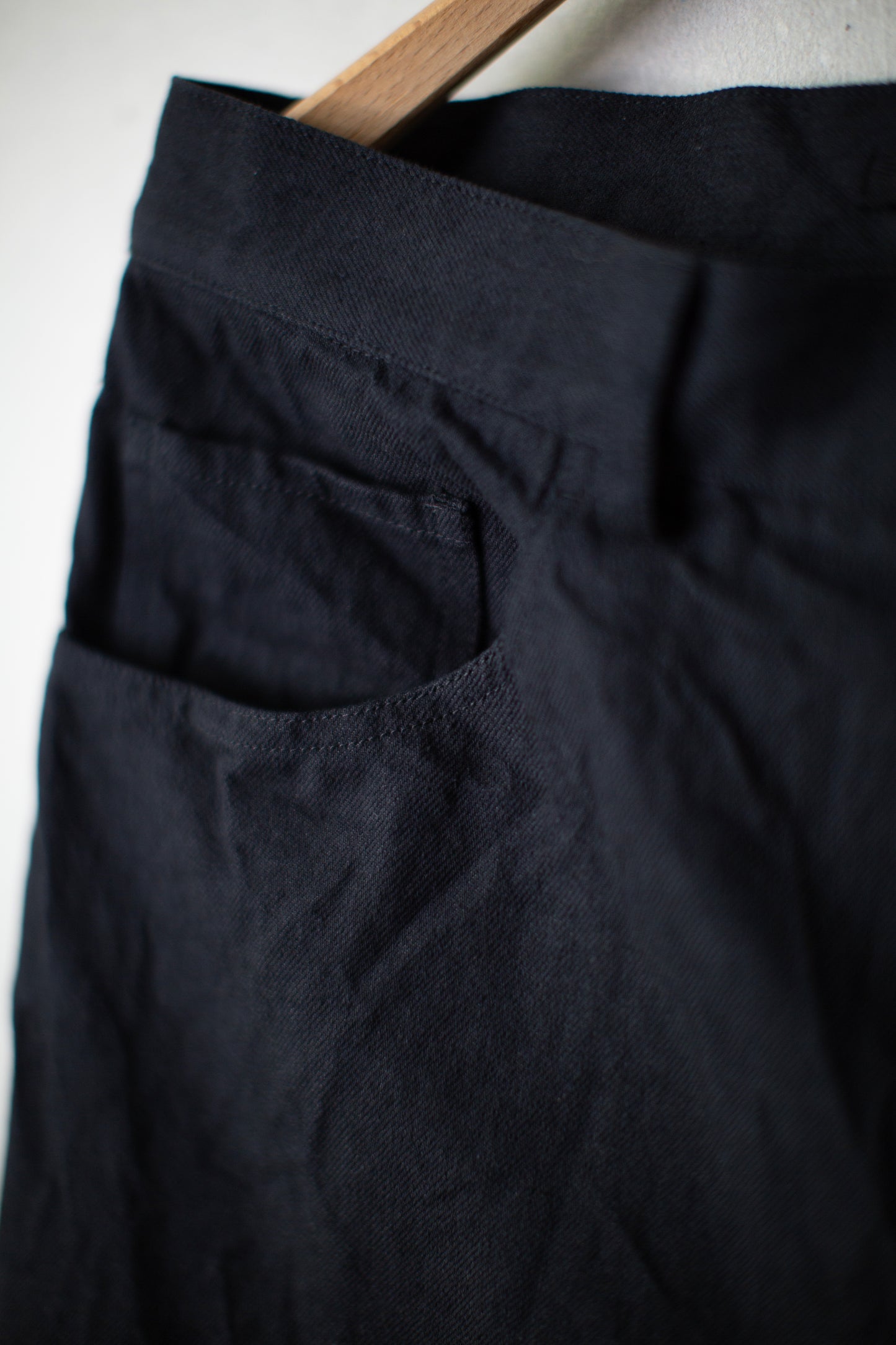 washed black barrel 5 pocket pants