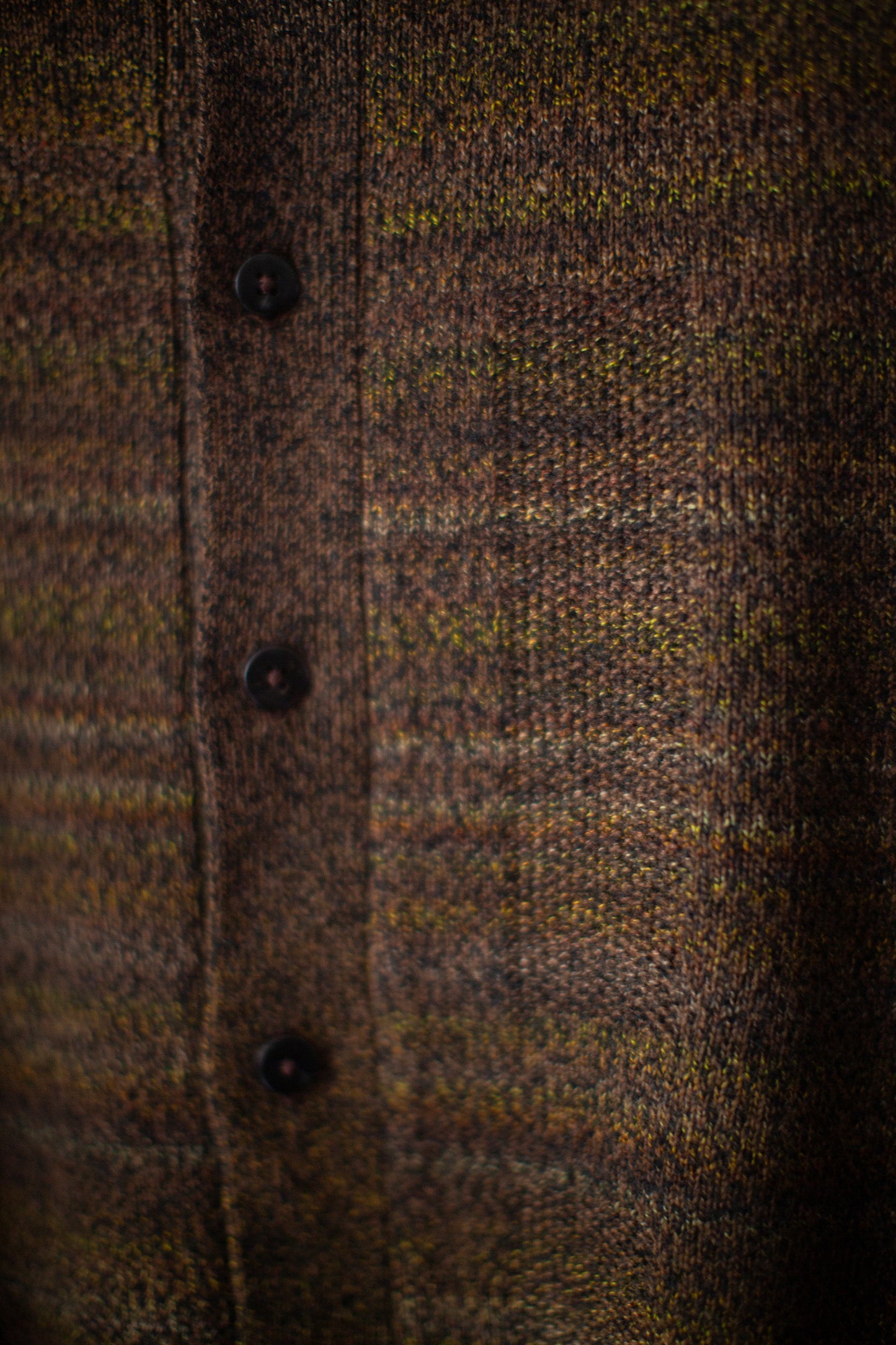 Charcoal brown gradation high neck cardigan