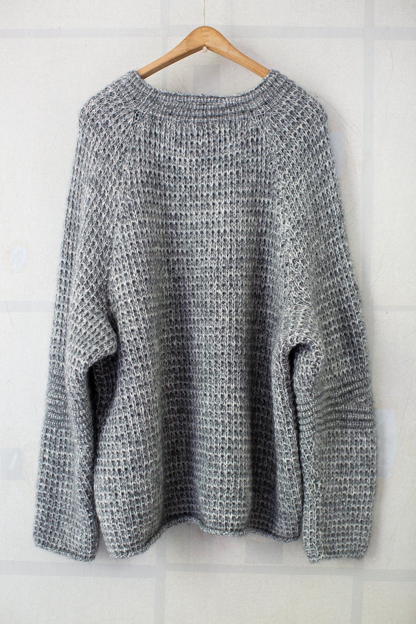 Hand knitted crew neck sweater