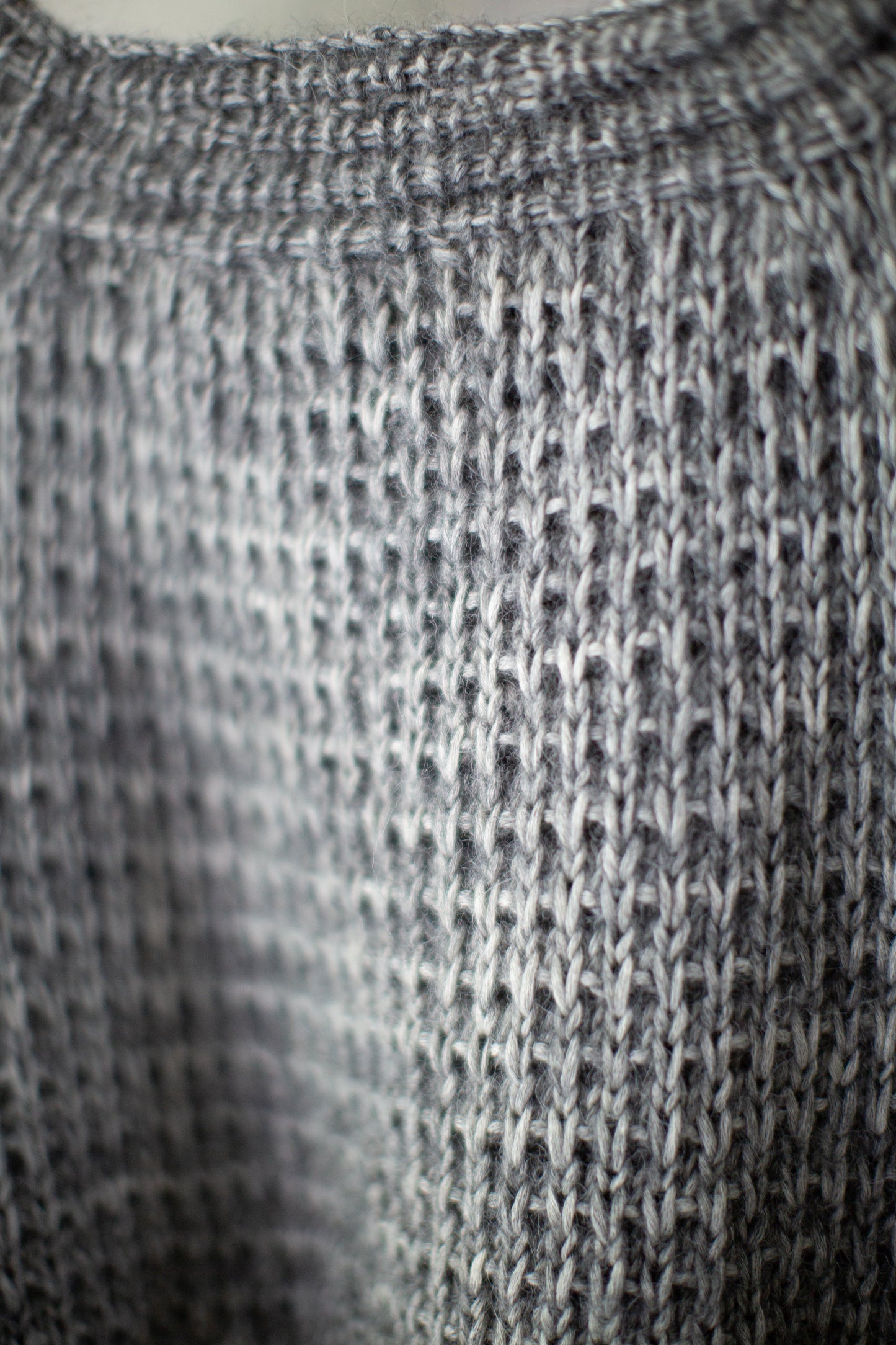Hand knitted crew neck sweater