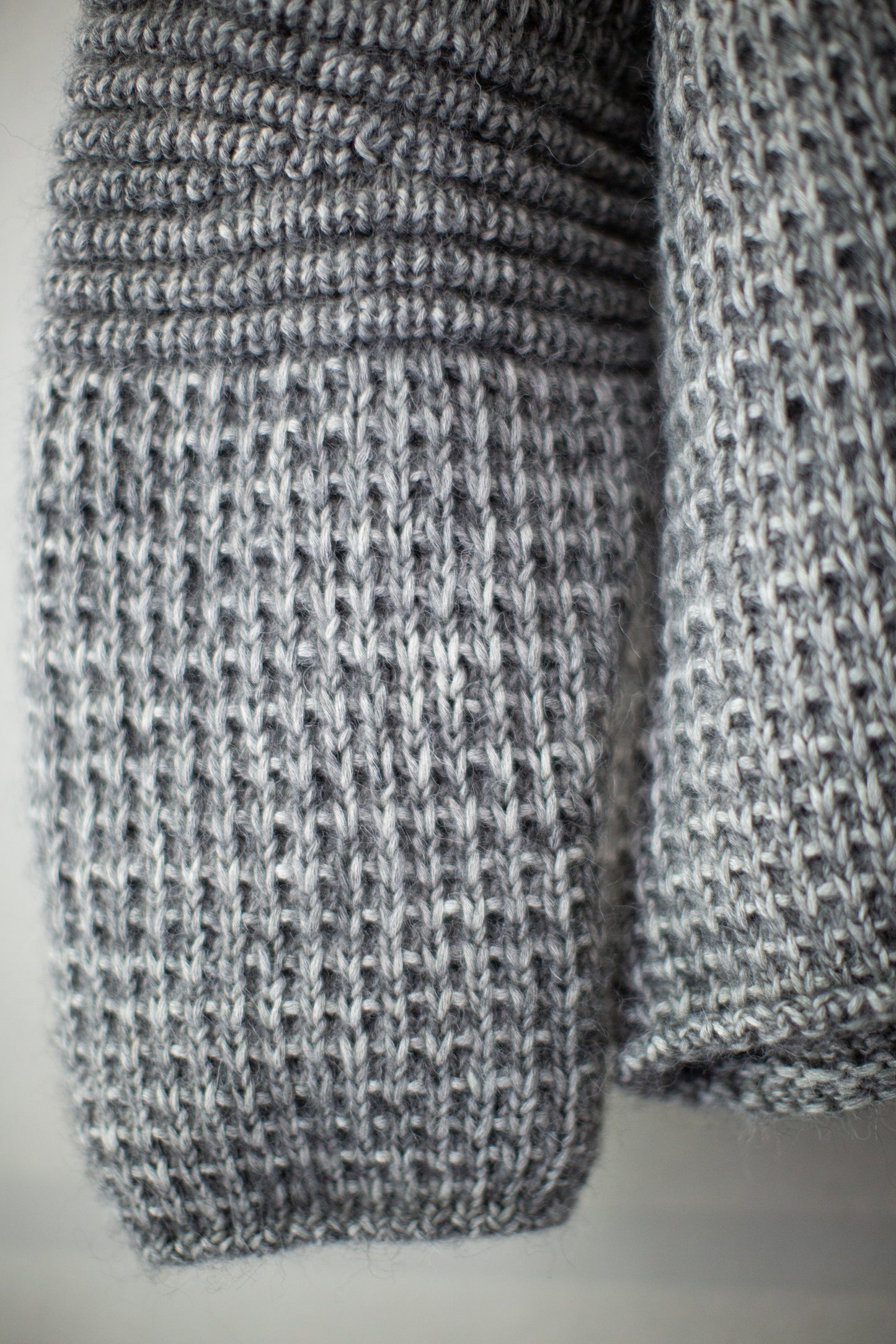 Hand knitted crew neck sweater
