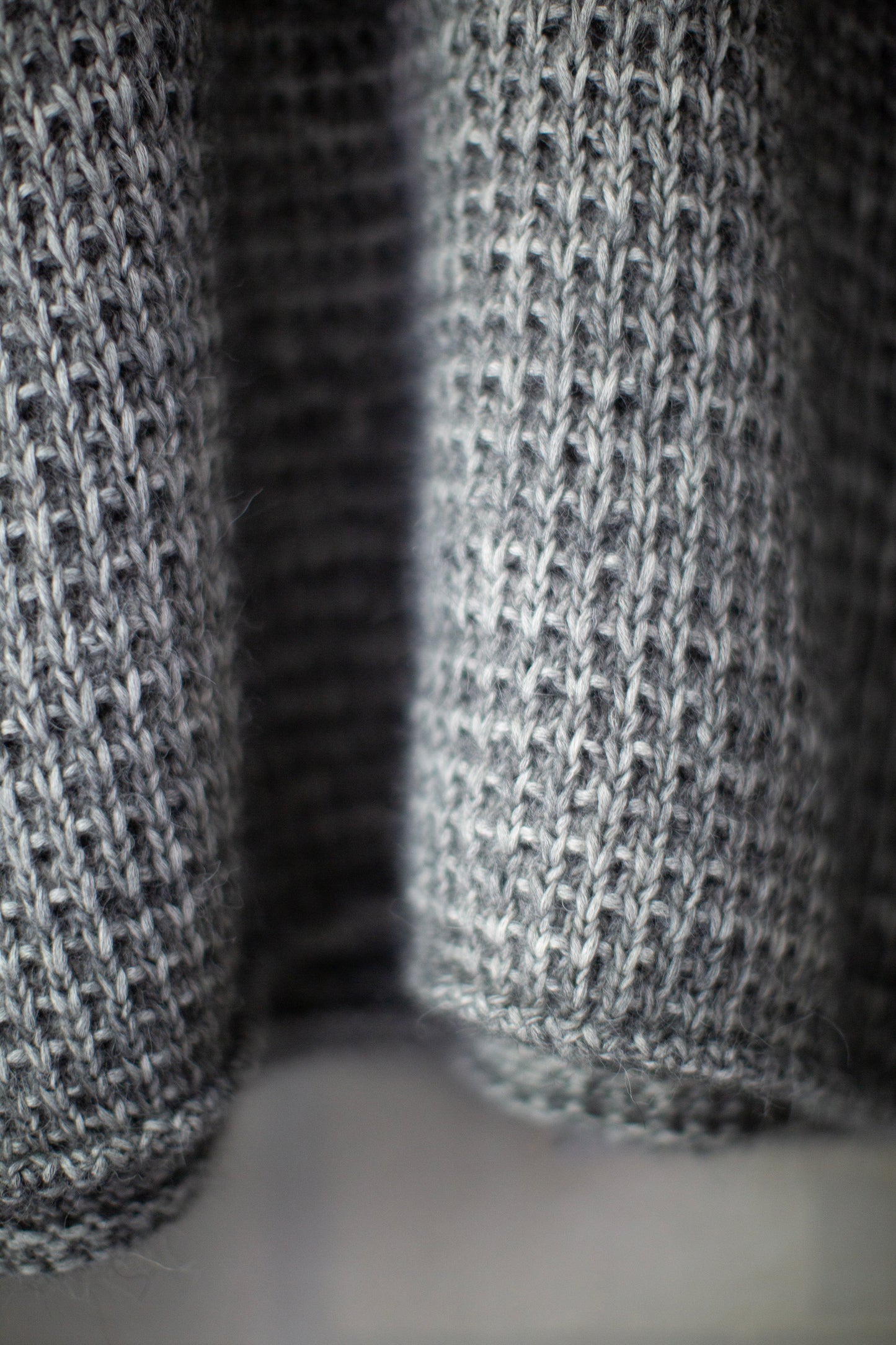 Hand knitted crew neck sweater