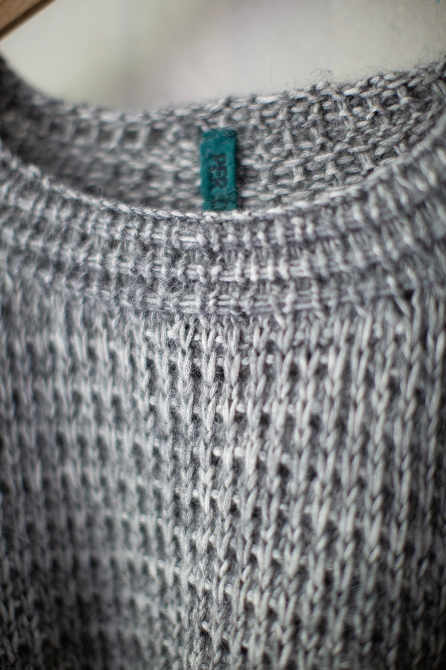 Hand knitted crew neck sweater