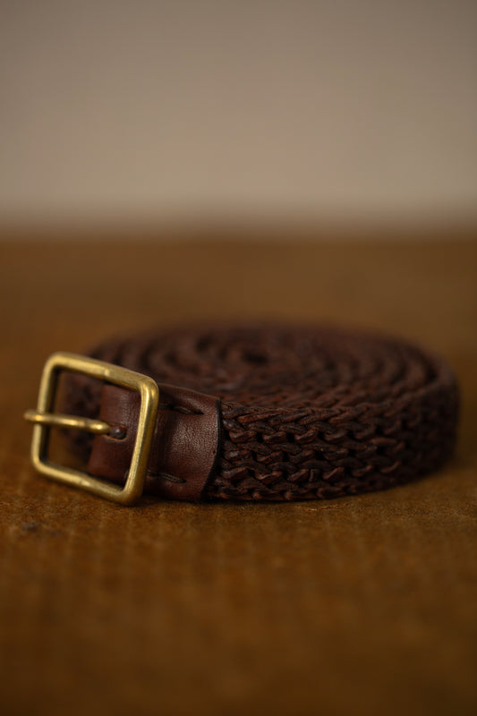Brown Hand Knitted horse Leather Belt