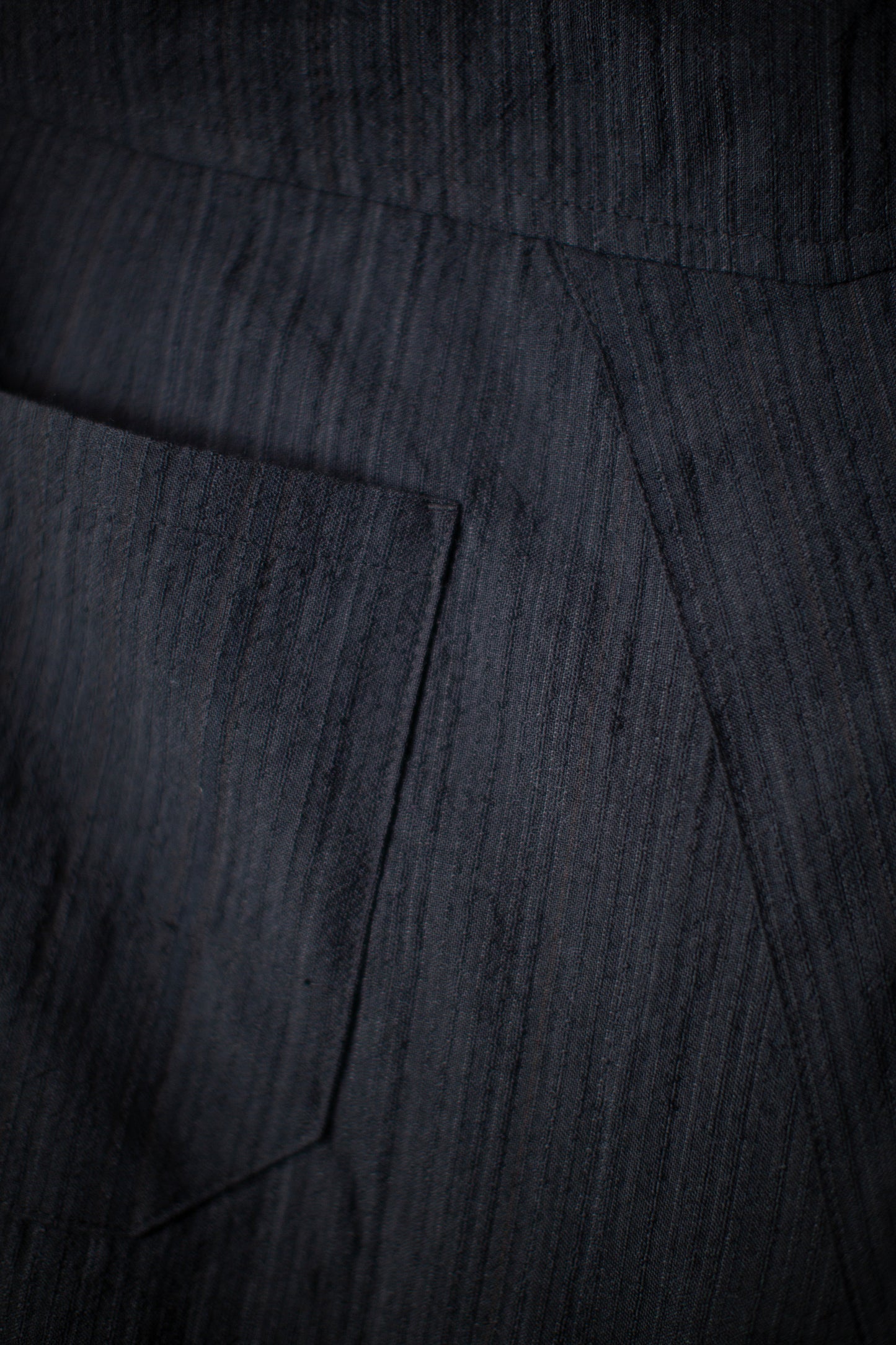 TROUSERS#87 - MEDIUM SEERSUCKER DARK STRIPED