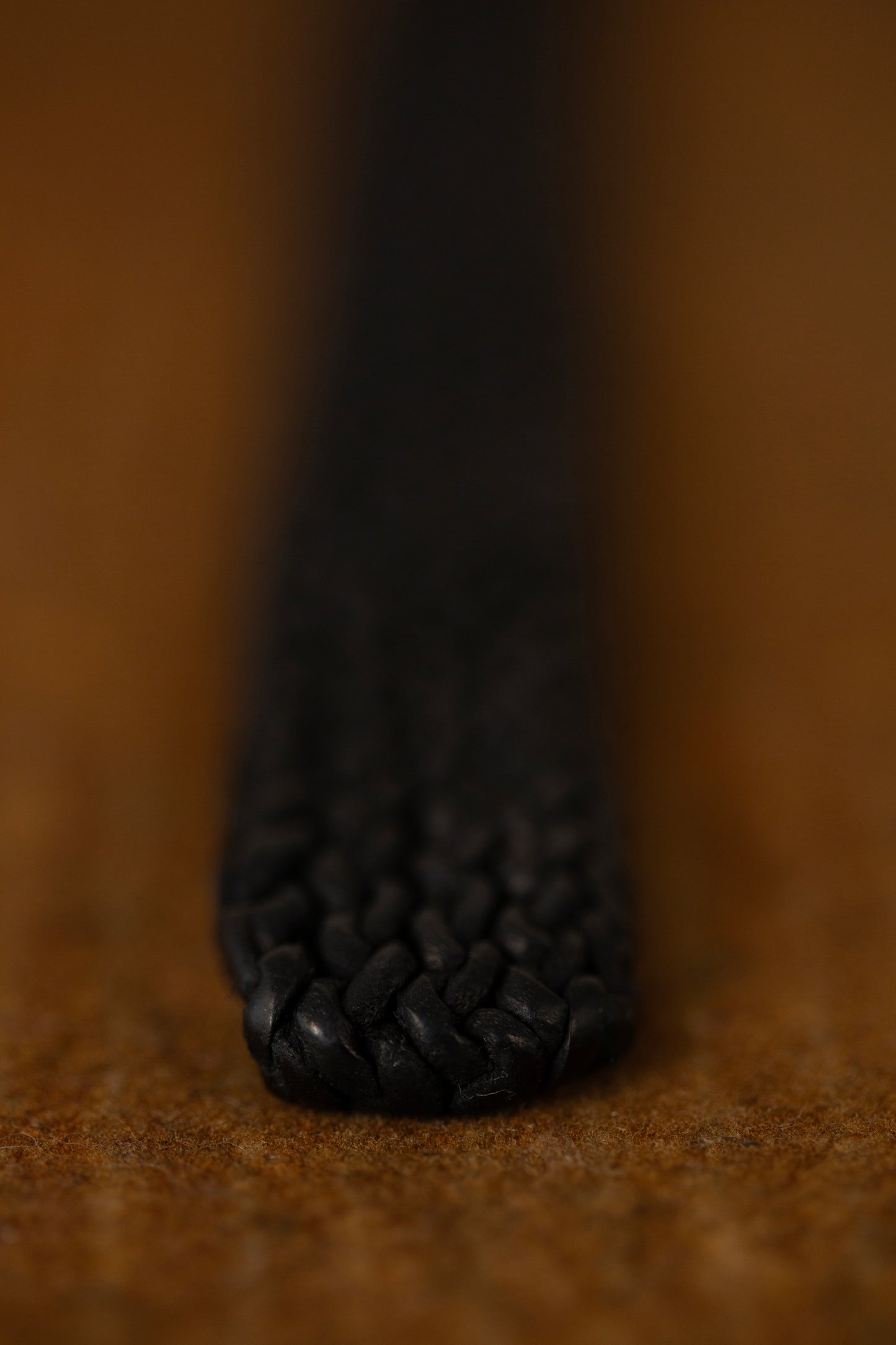 Black Hand Knitted horse Leather Belt