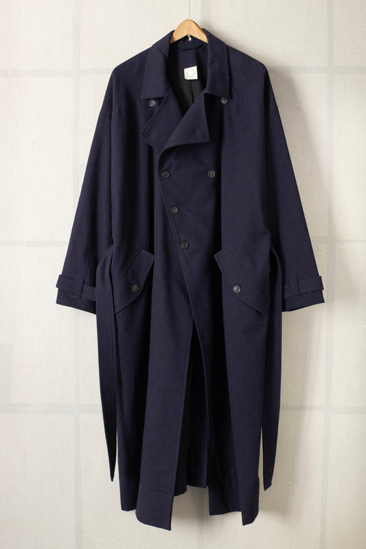 COAT#31 - COTTON WOOL WASHED TWILL MIDNIGHT