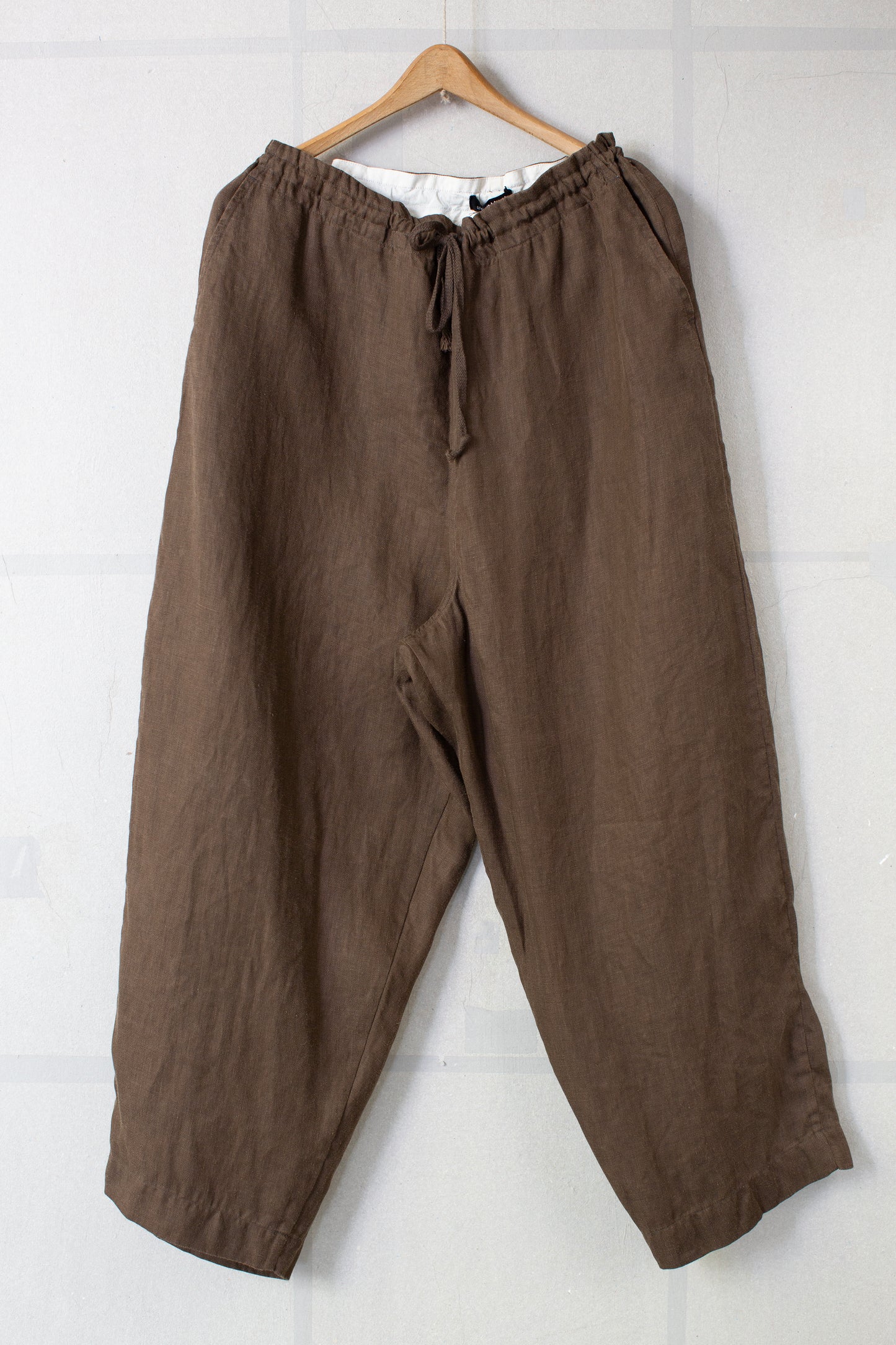 Drawstring Pant in Dark Olive Sumi Ink Hemp Twill