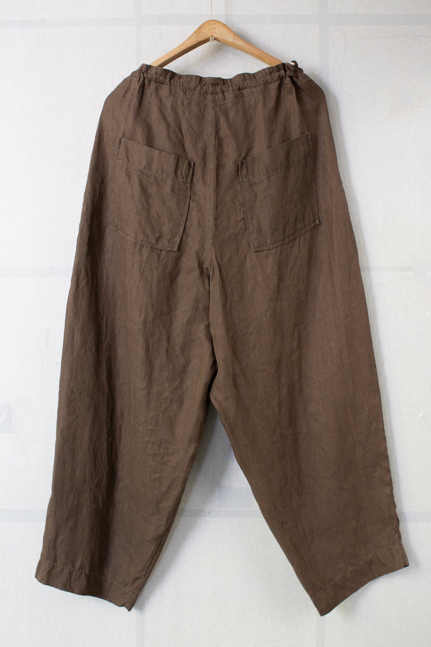 Drawstring Pant in Dark Olive Sumi Ink Hemp Twill
