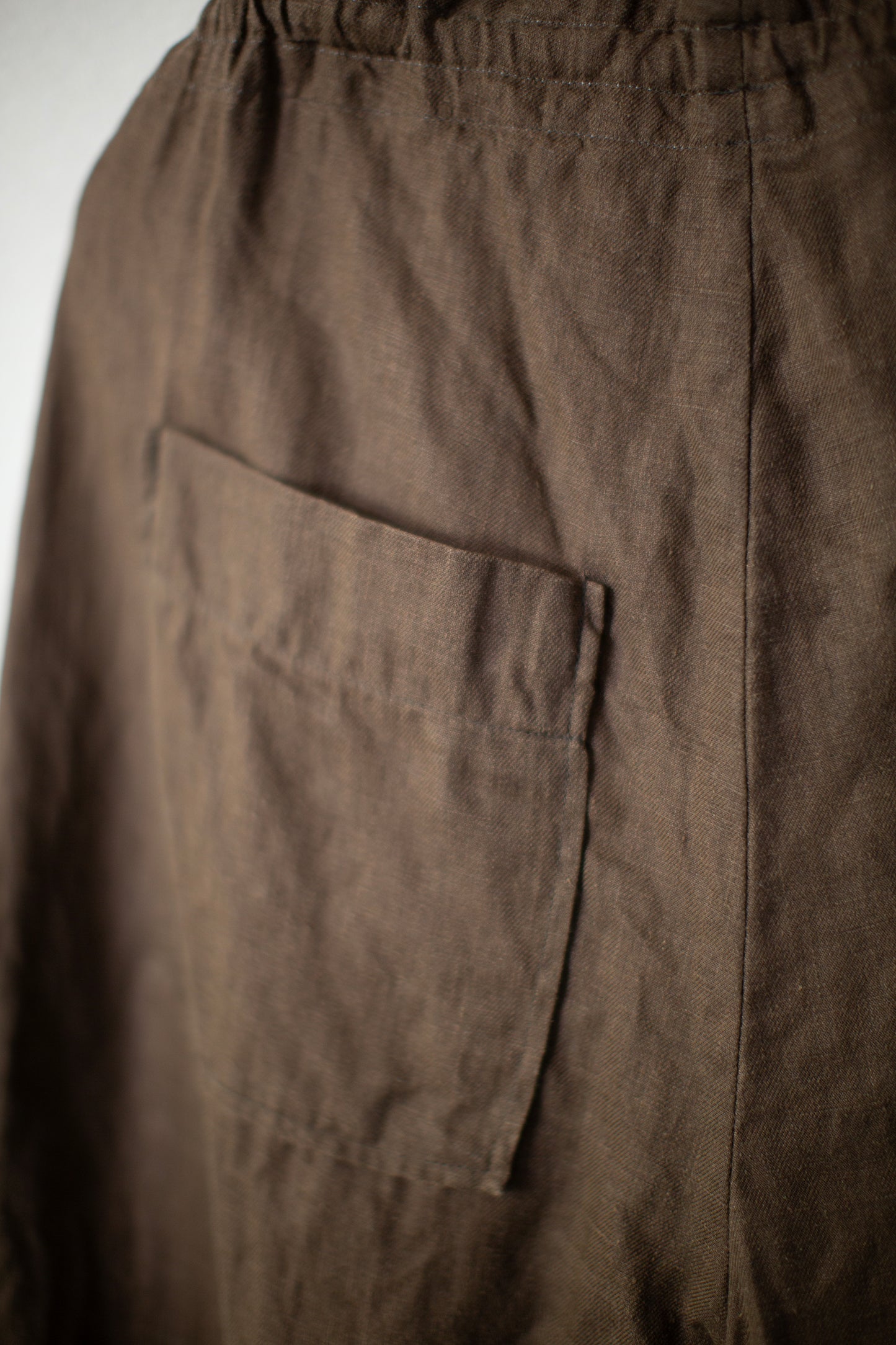Drawstring Pant in Dark Olive Sumi Ink Hemp Twill