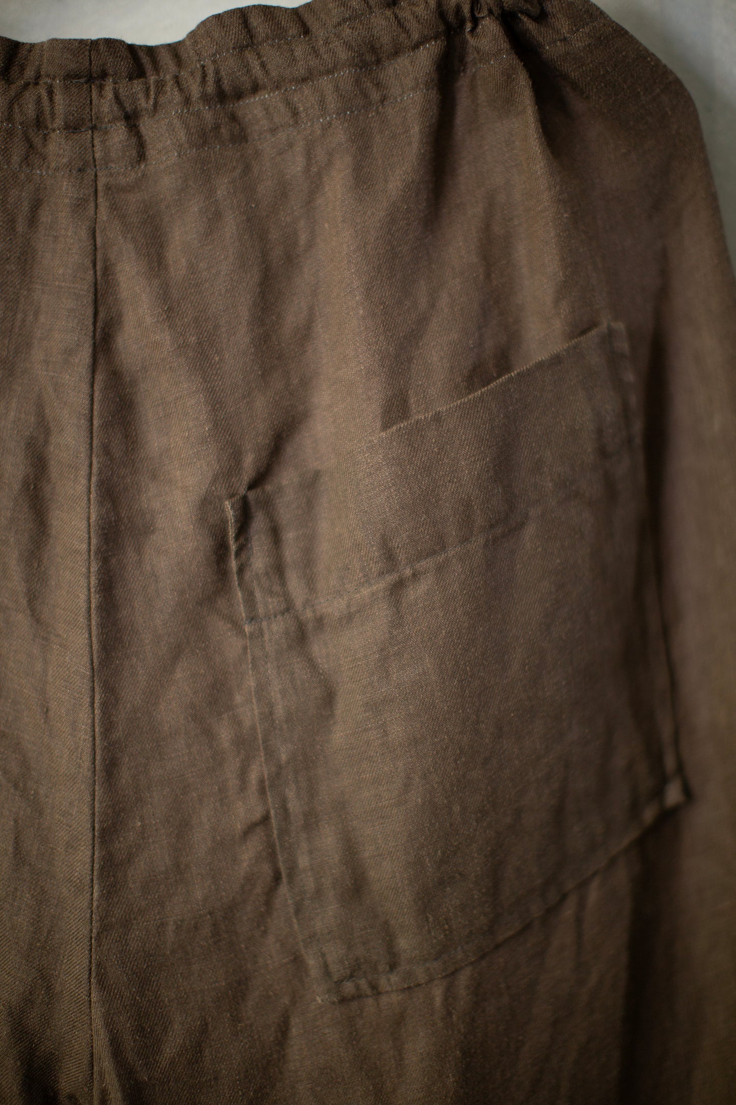 Drawstring Pant in Dark Olive Sumi Ink Hemp Twill