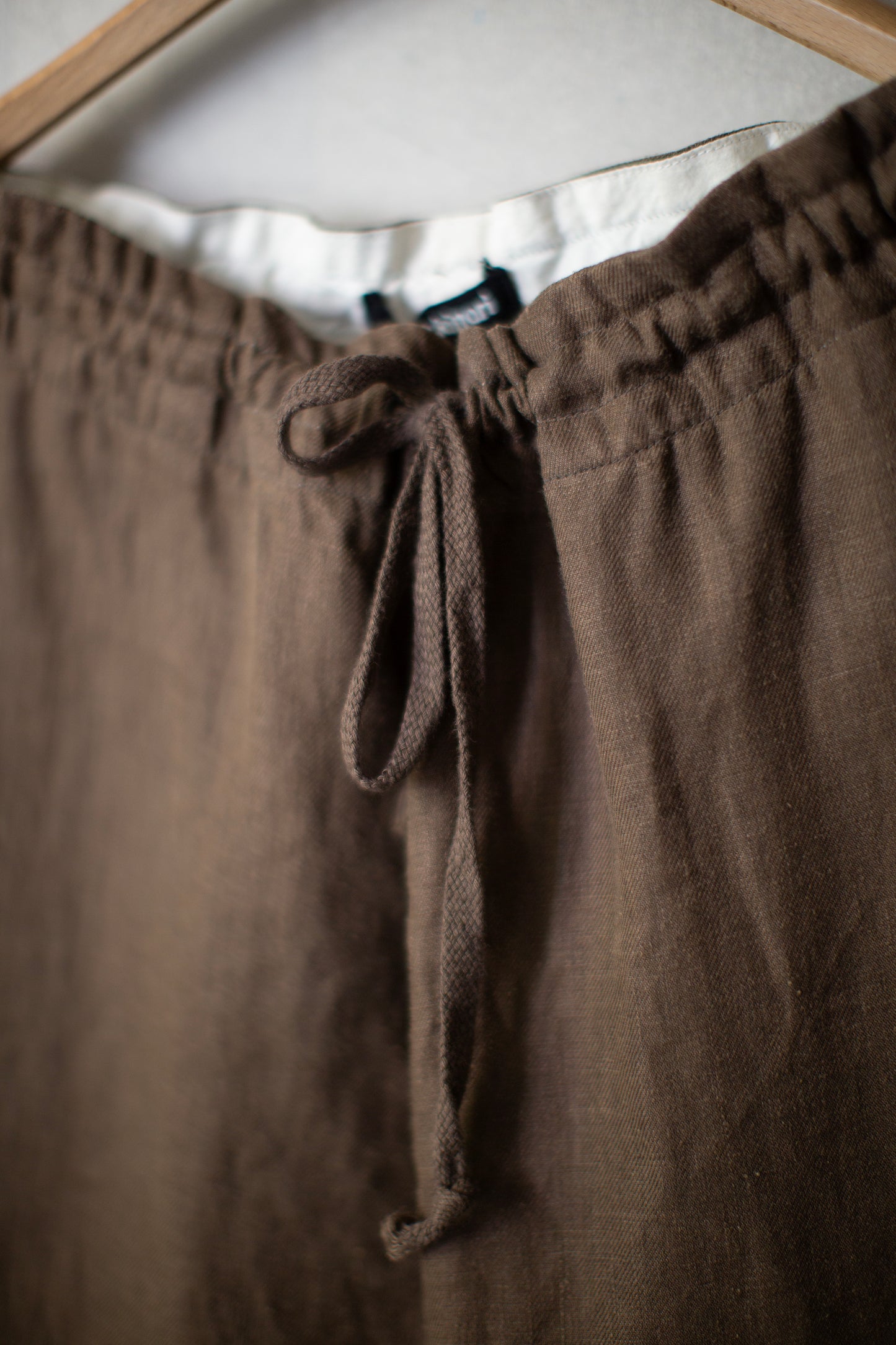 Drawstring Pant in Dark Olive Sumi Ink Hemp Twill