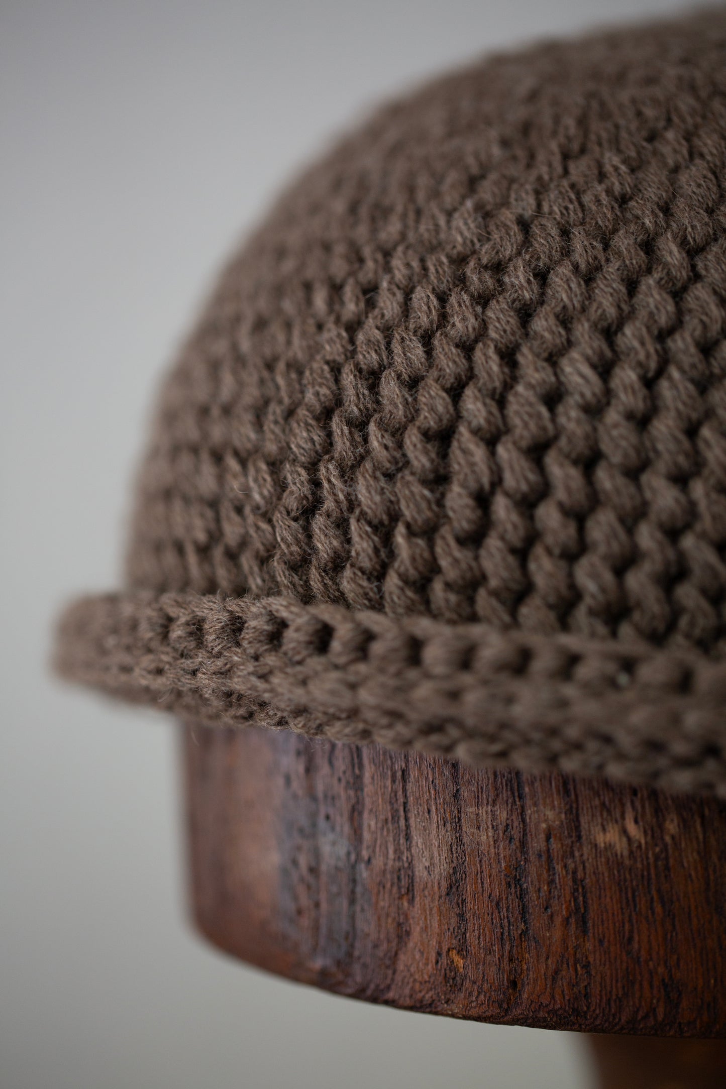 BEANIE#14 - LIGHT BROWN YAK WOOL