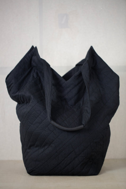 BAG#42 - WOOL SILK CLOTH PADDED DEEP BLACK