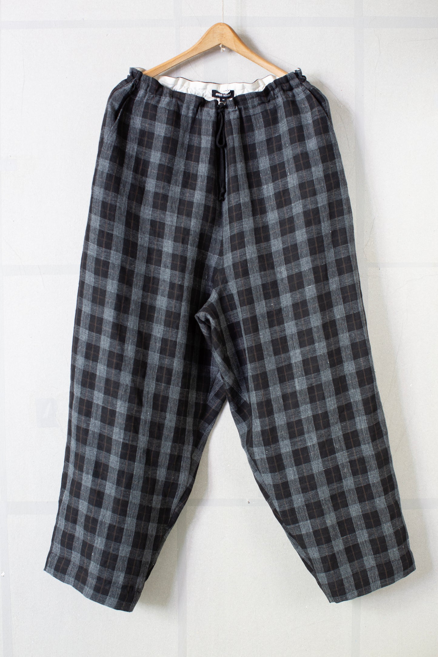 Drawstring Pant in Yarn Dye Linen Check