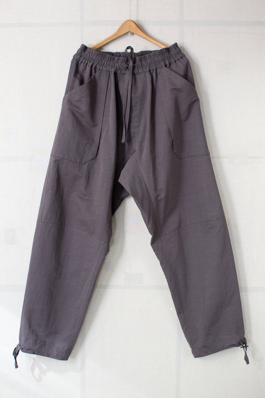 TROUSERS#94 - LEAD COTTON WOOL RAMIE FINE TWILL