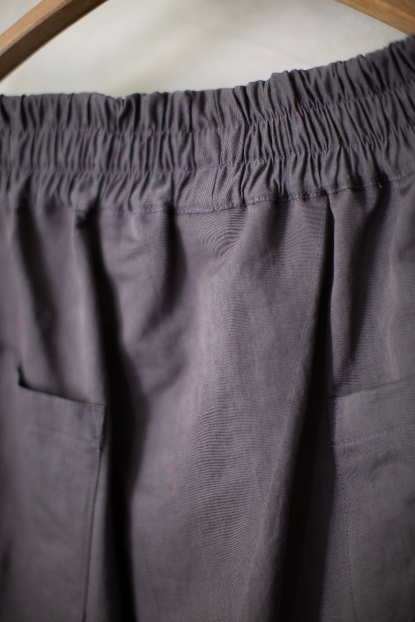 TROUSERS#94 - LEAD COTTON WOOL RAMIE FINE TWILL