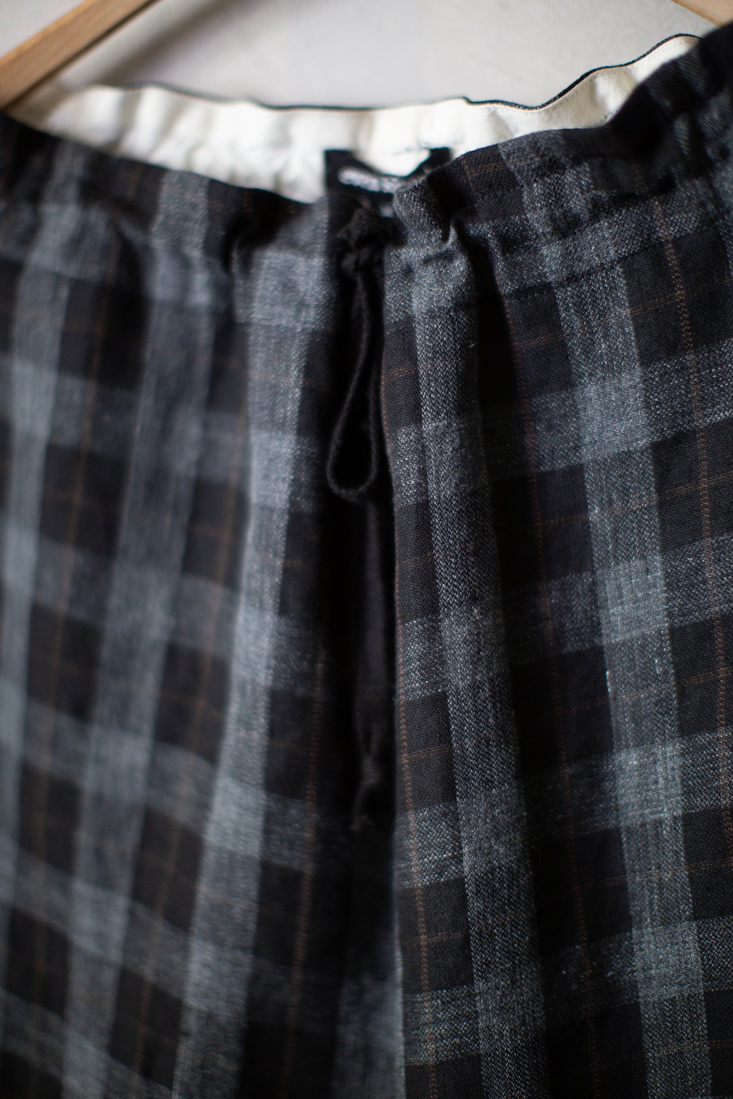 Drawstring Pant in Yarn Dye Linen Check