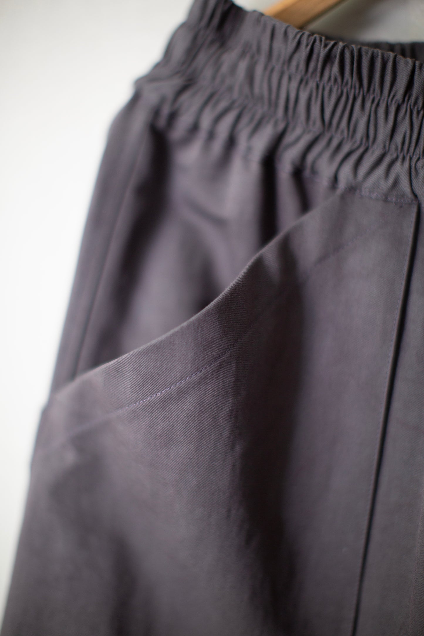 TROUSERS#94 - LEAD COTTON WOOL RAMIE FINE TWILL