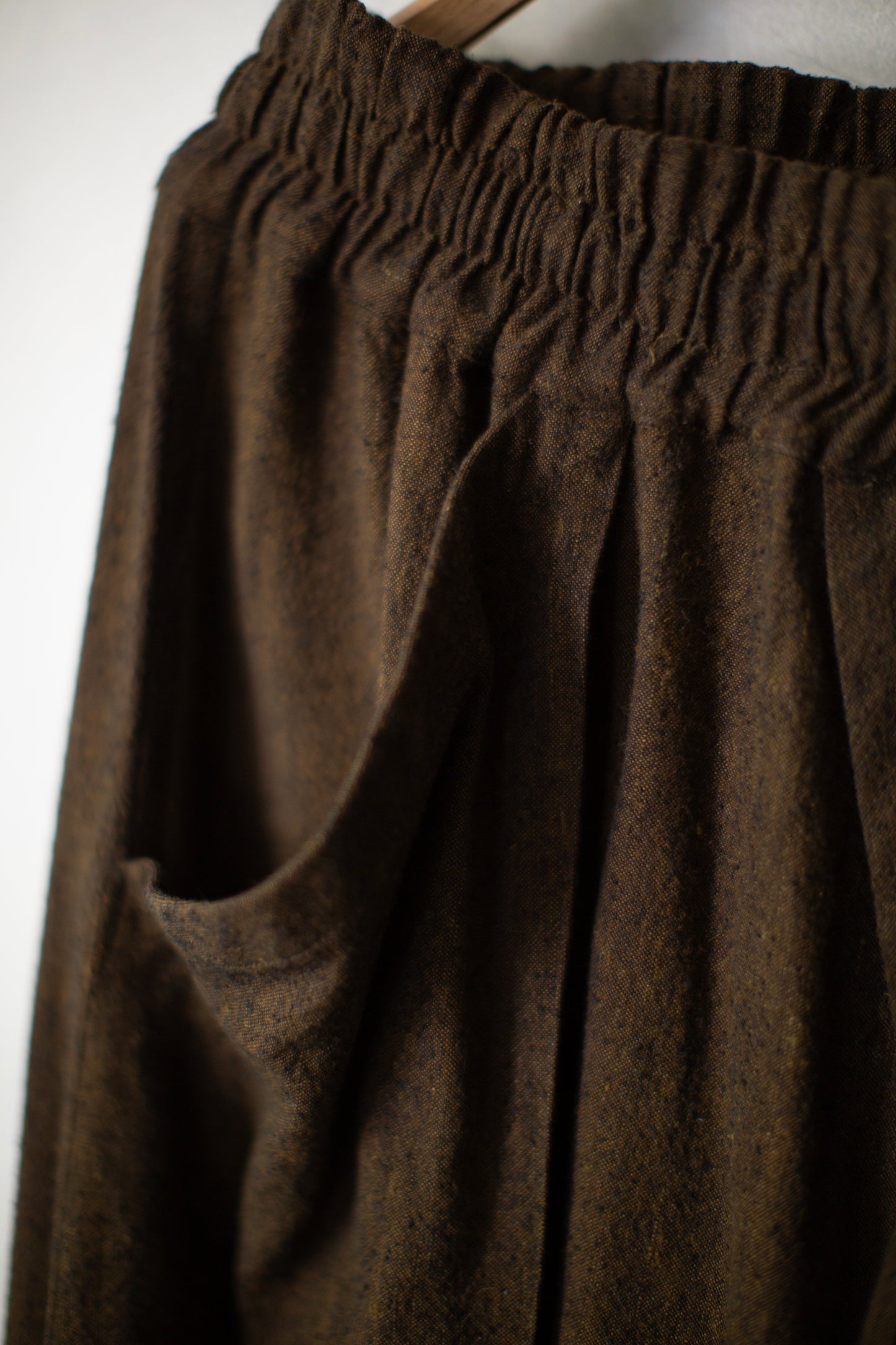 TROUSERS#94 - OCHRE HEMP SILK NAPPY CLOTH