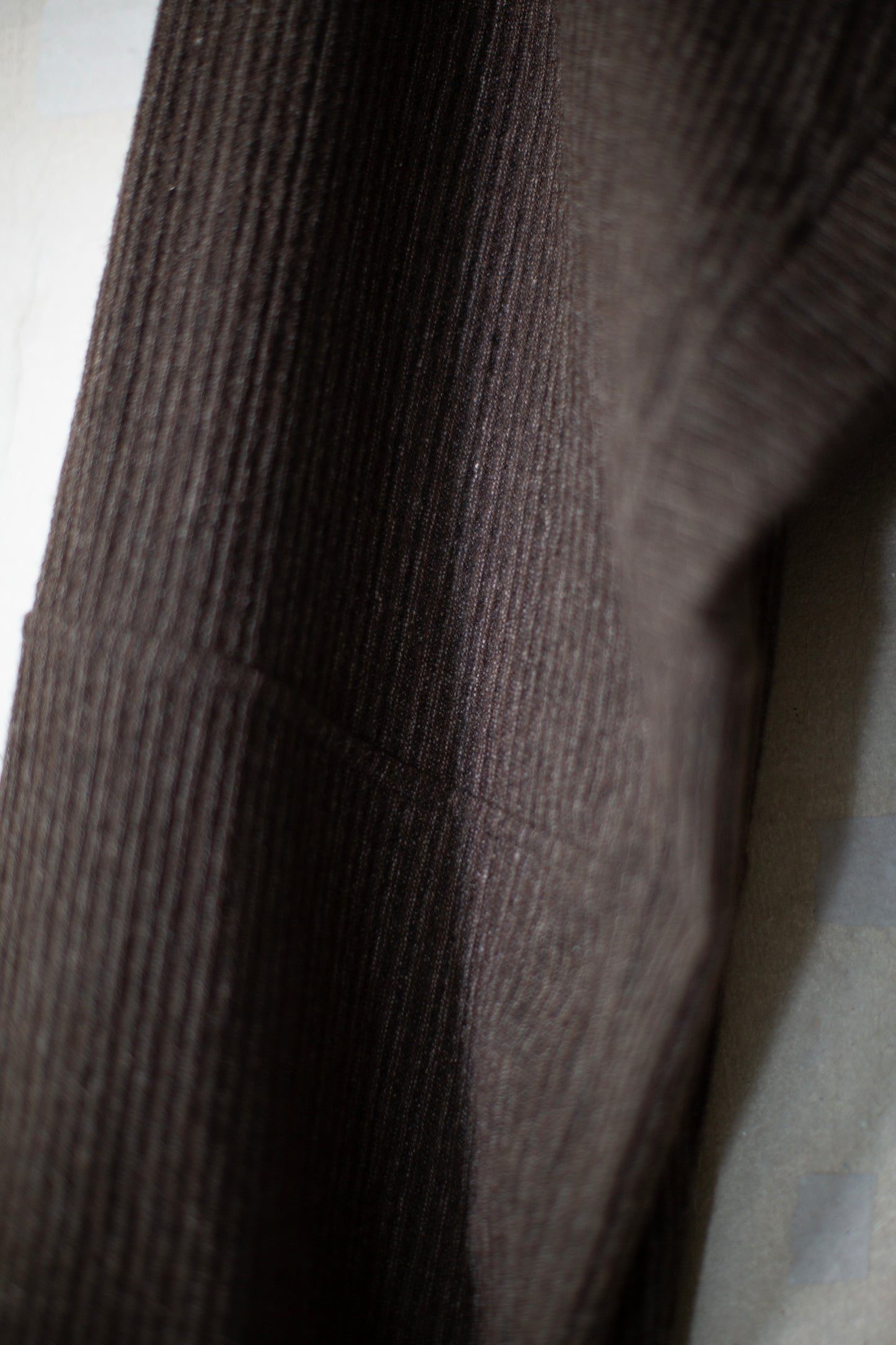 TROUSERS#94 - BROWN STRIPED YAK LINEN COTTON