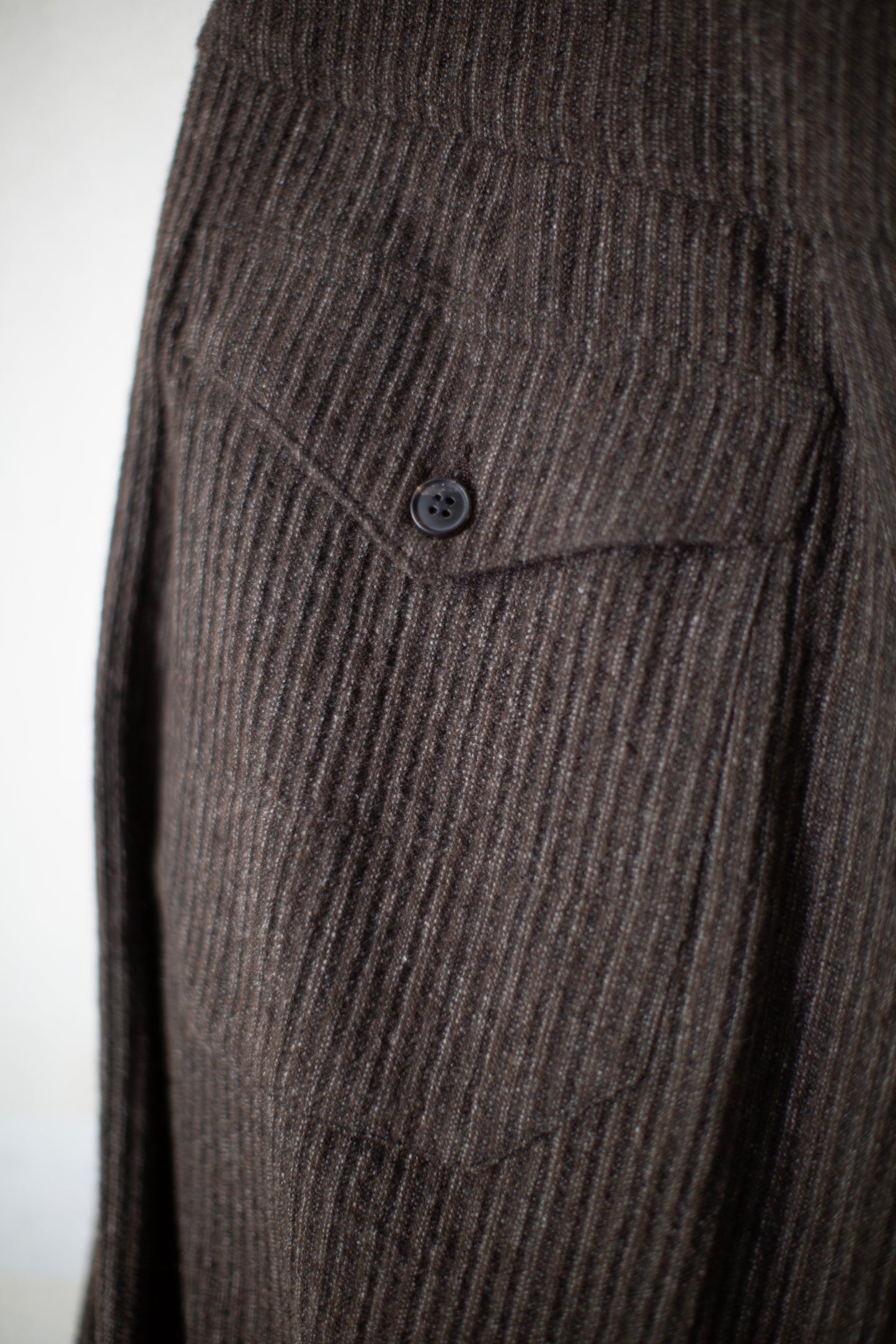 TROUSERS#93 - BROWN STRIPED YAK LINEN COTTON