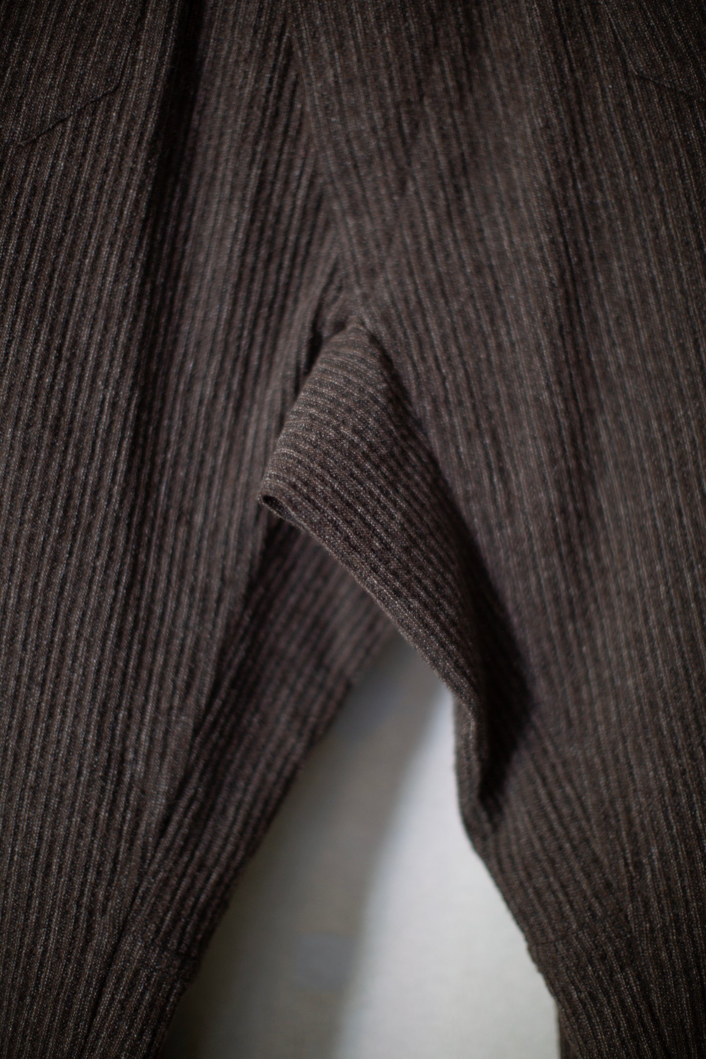 TROUSERS#93 - BROWN STRIPED YAK LINEN COTTON