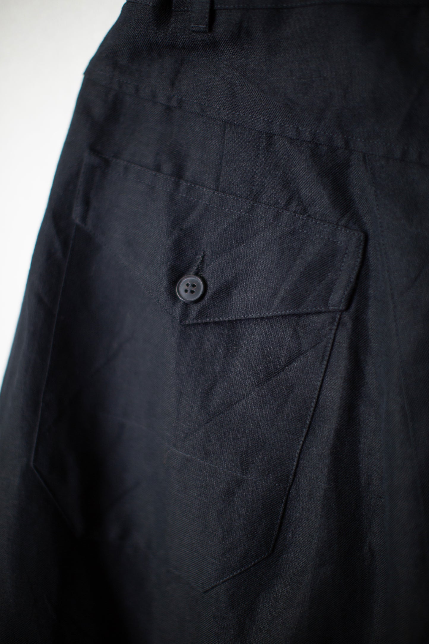 TROUSERS#93 - BLACK LINEN WOOL TWILL