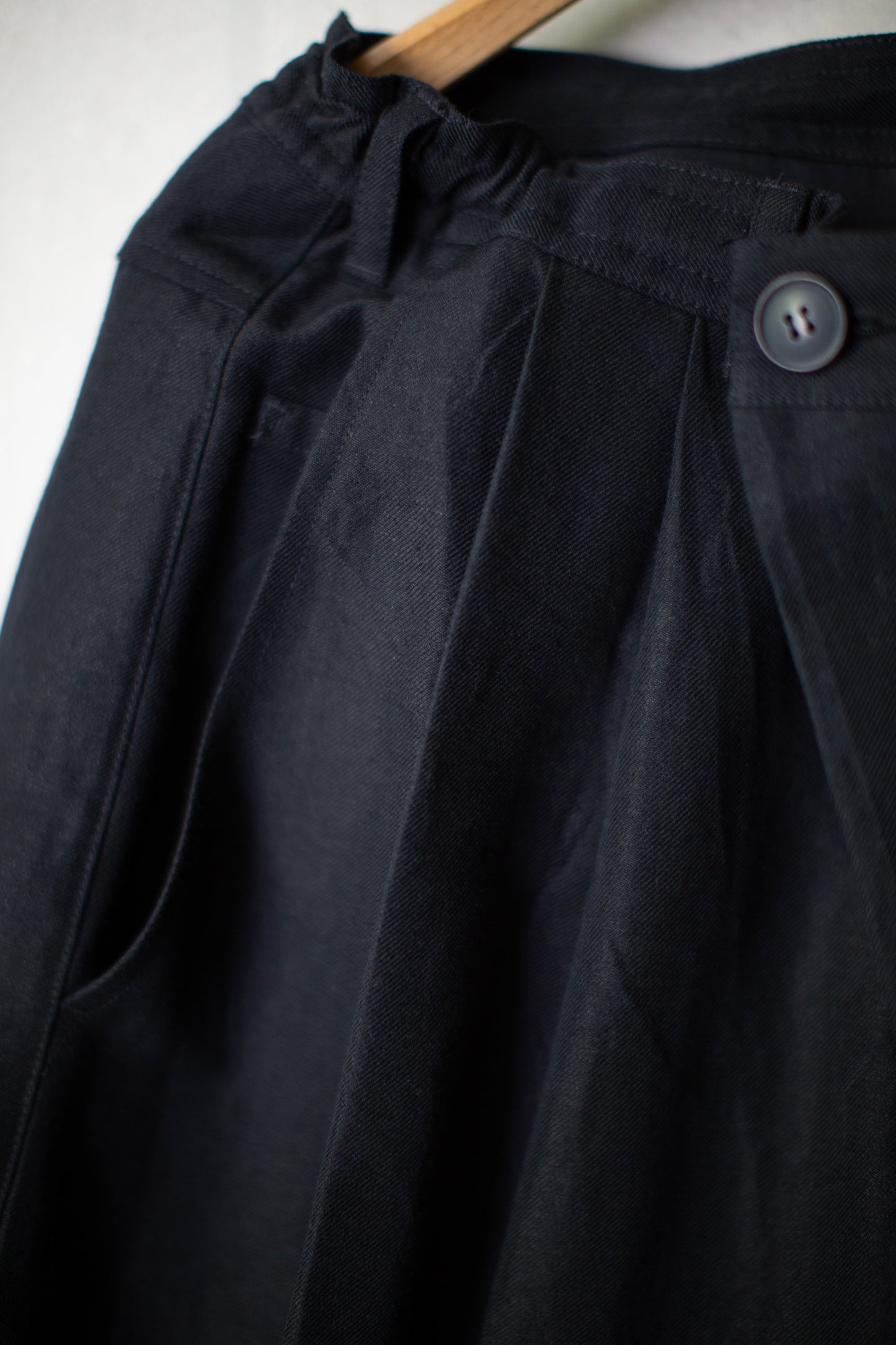 TROUSERS#93 - BLACK LINEN WOOL TWILL