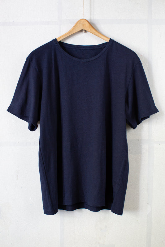 Short Sleeve tee in dark natural indigo hemp jersey