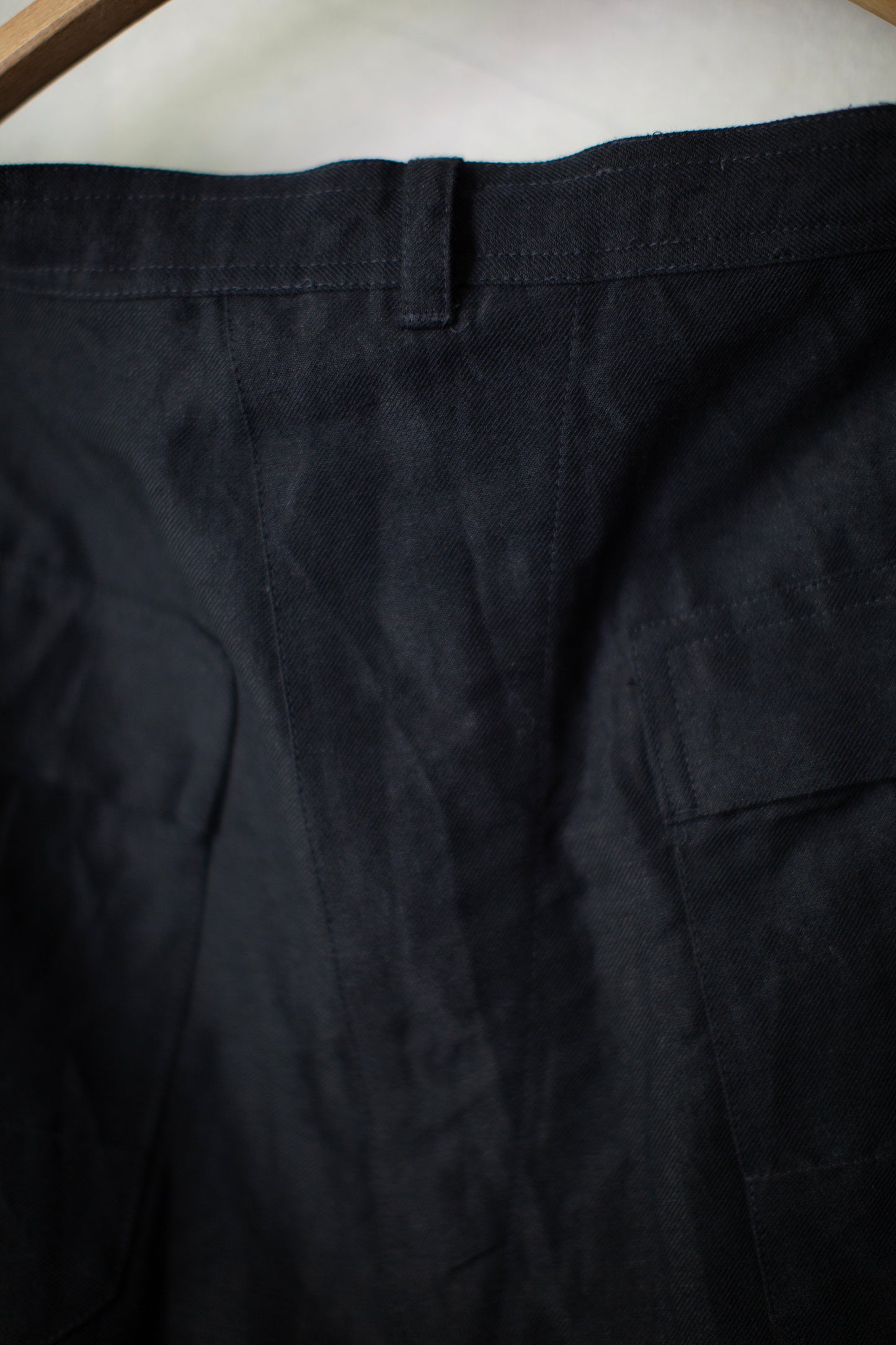 TROUSERS#92 - BLACK LINEN WOOL TWILL