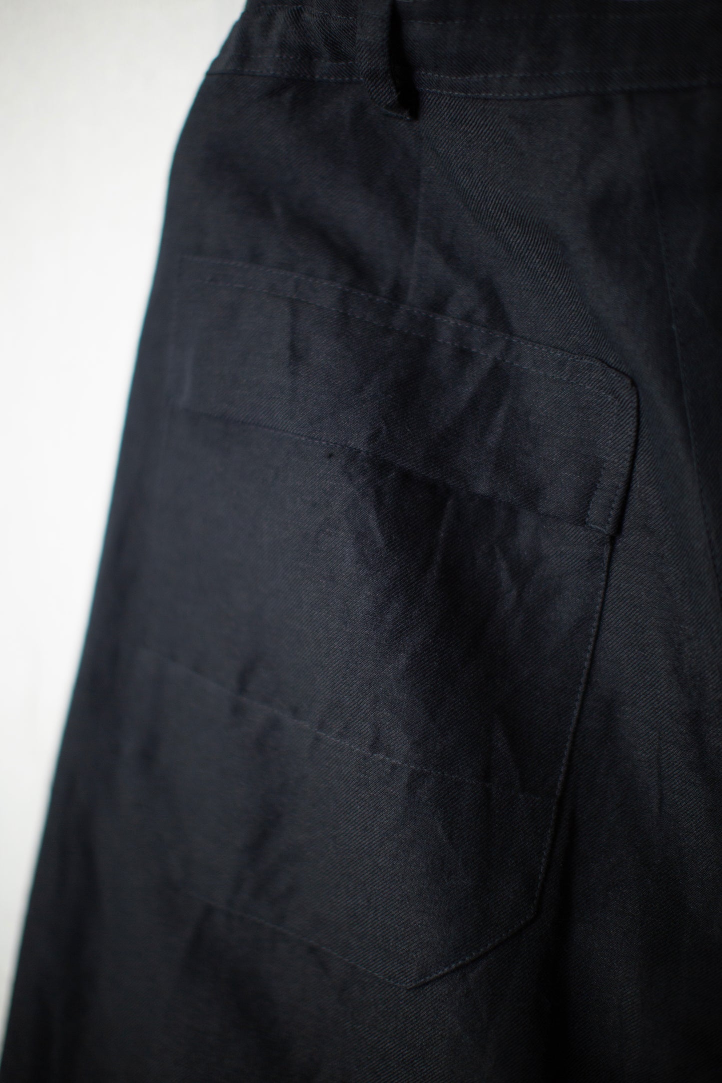 TROUSERS#92 - BLACK LINEN WOOL TWILL