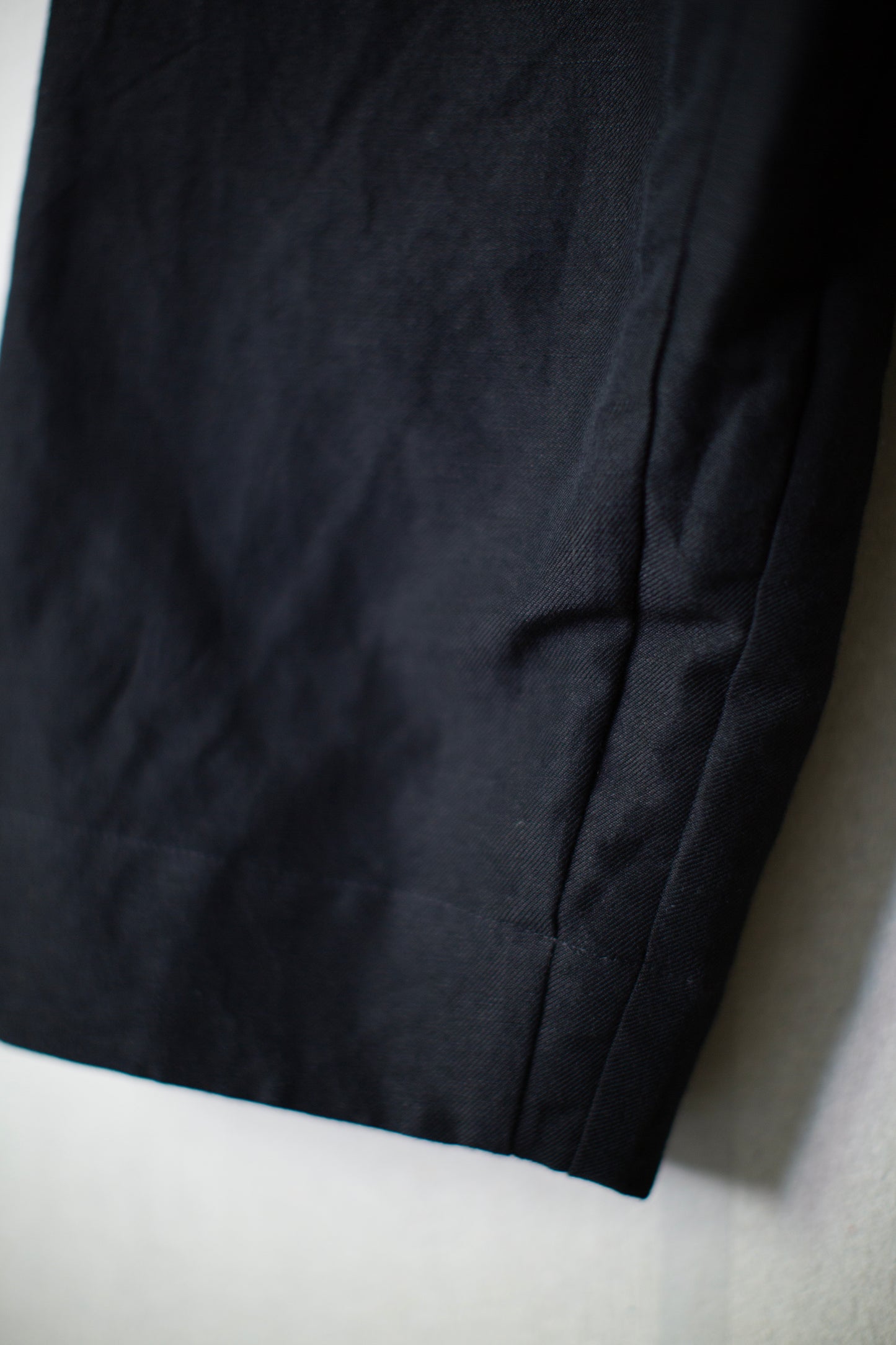 TROUSERS#92 - BLACK LINEN WOOL TWILL