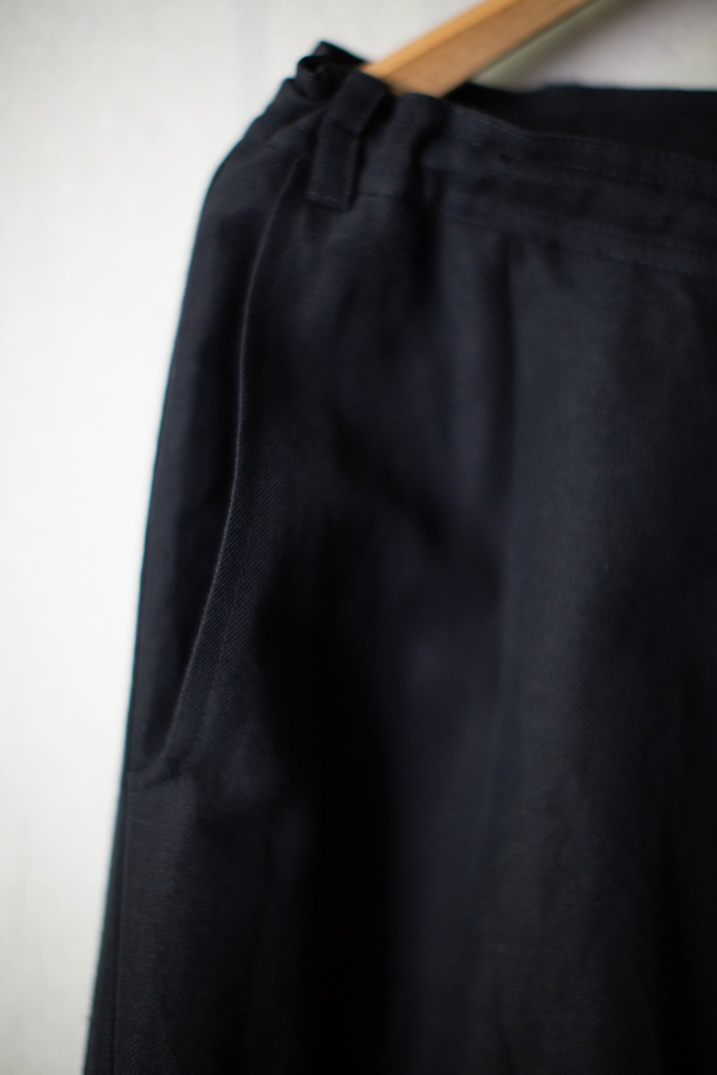 TROUSERS#92 - BLACK LINEN WOOL TWILL