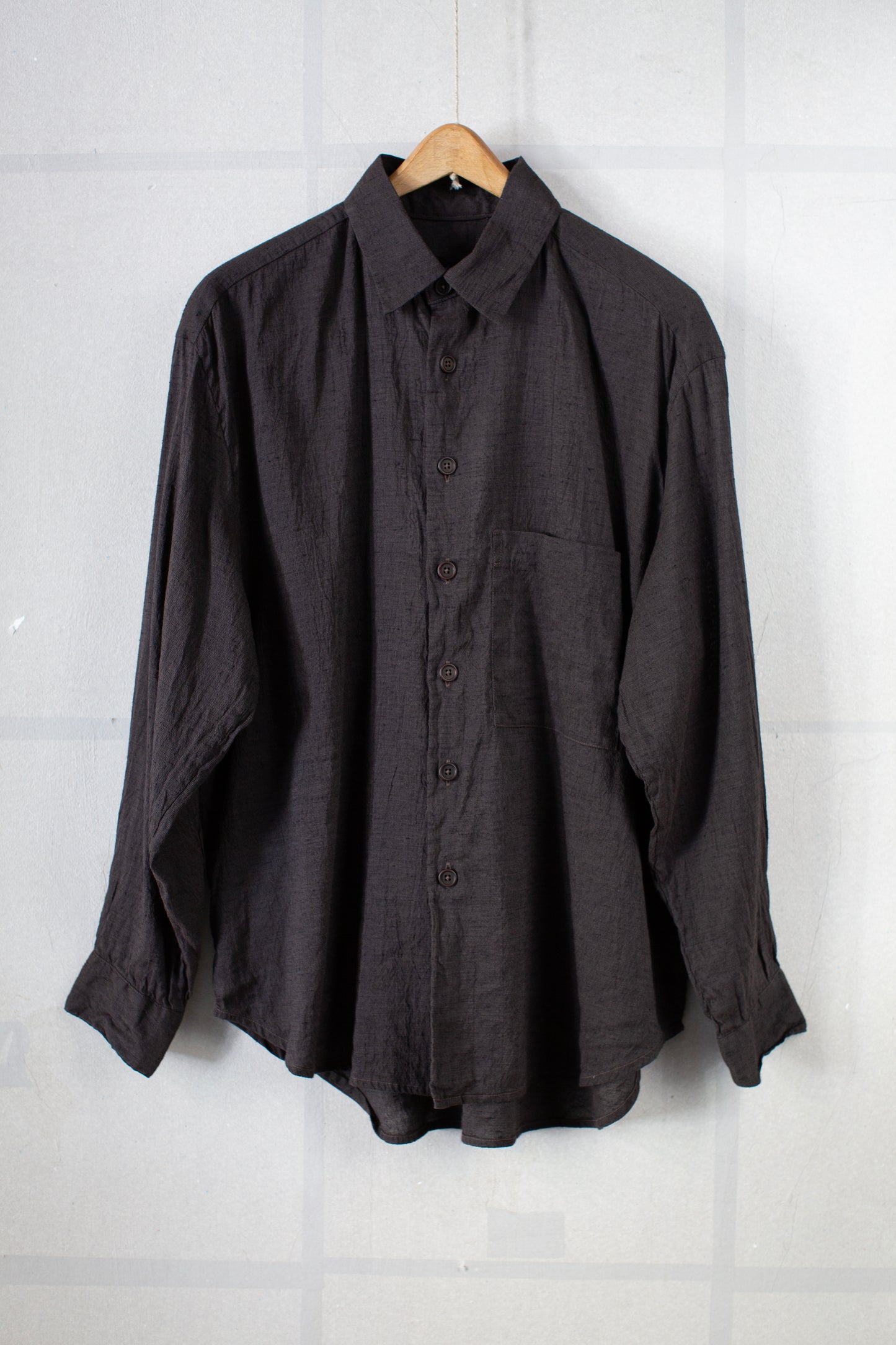 Big Shirt Two in brown/navy Linen/Cotton Summercloth
