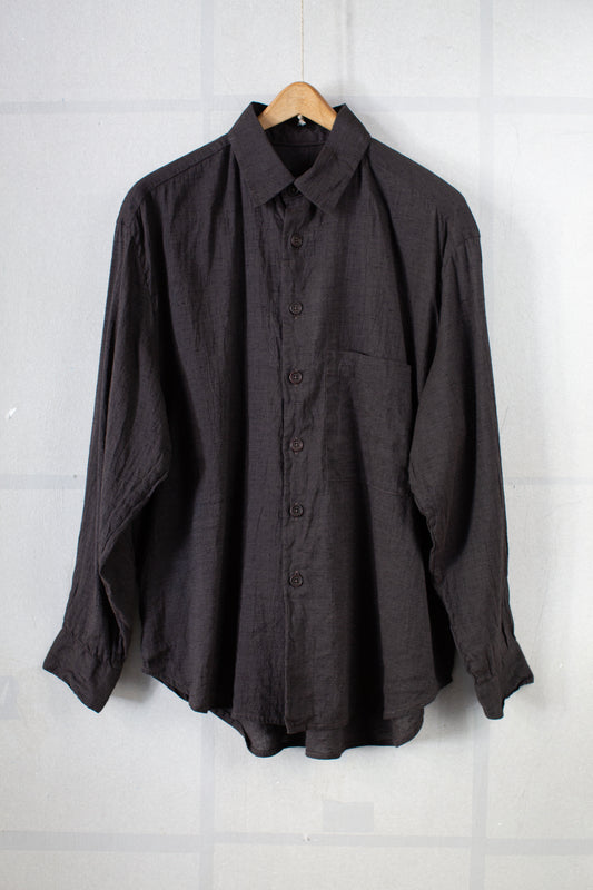 Big Shirt Two in brown/navy Linen/Cotton Summercloth