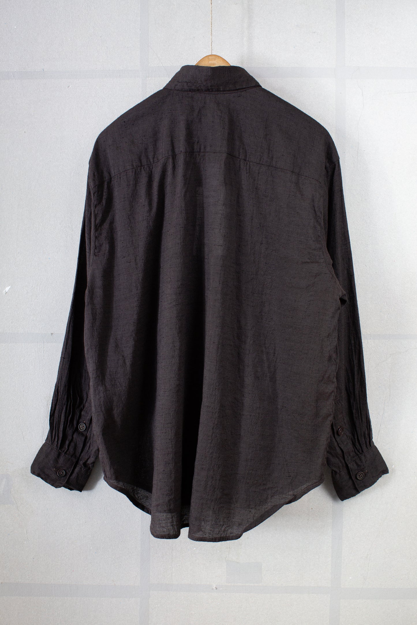 Big Shirt Two in brown/navy Linen/Cotton Summercloth