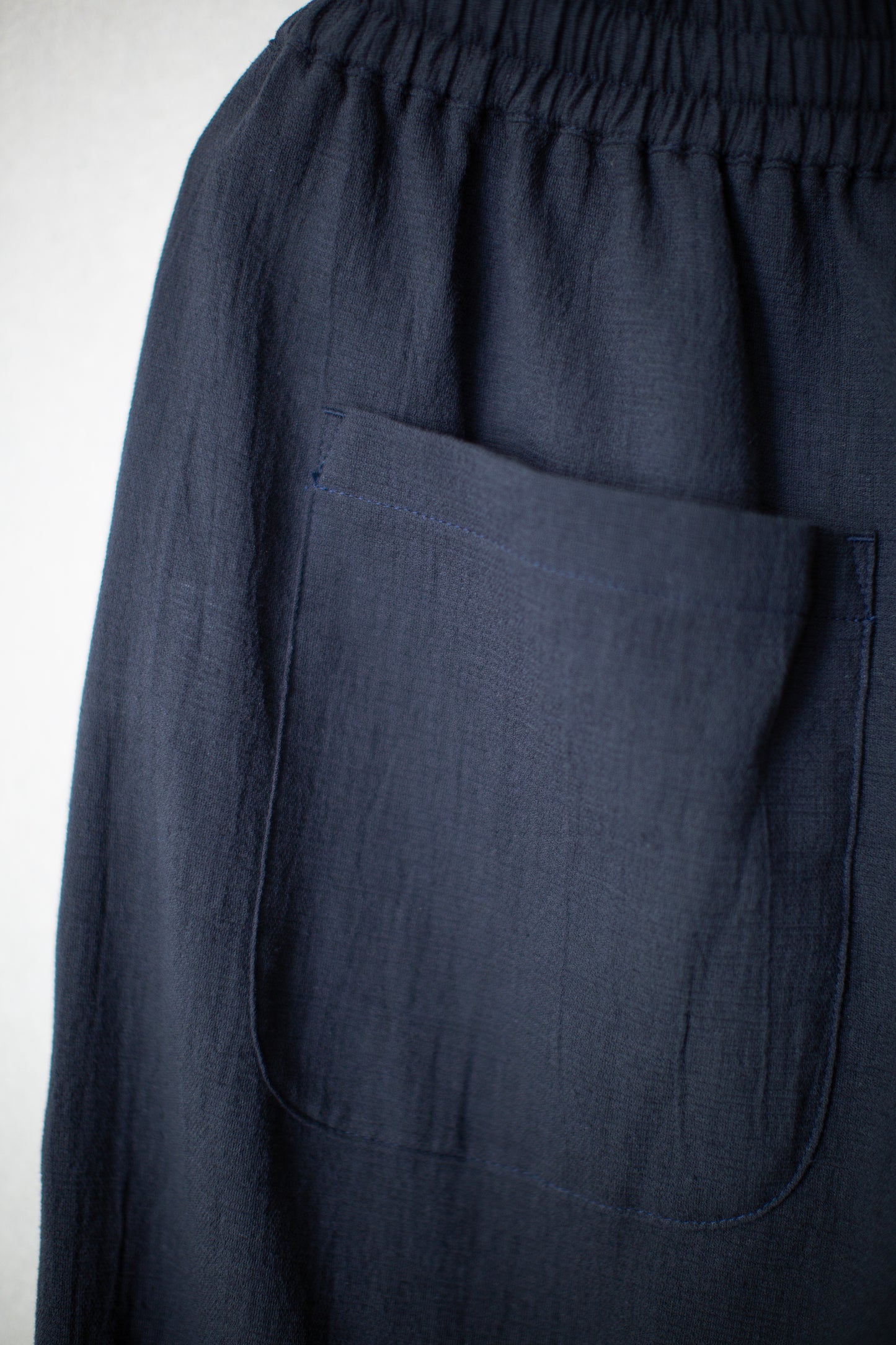 midnight washed panama cotton linen wide fit short pants