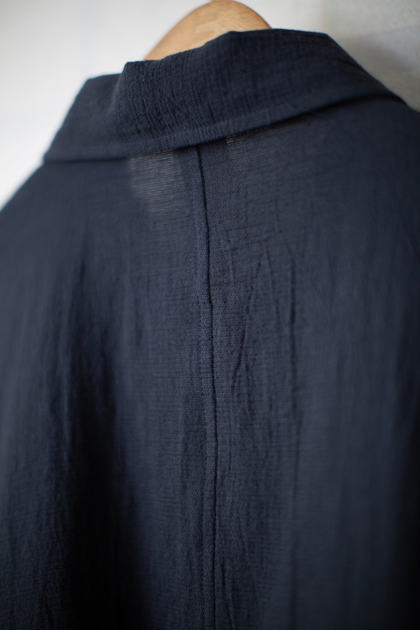 midnight washed panama cotton linen wide fit shirt