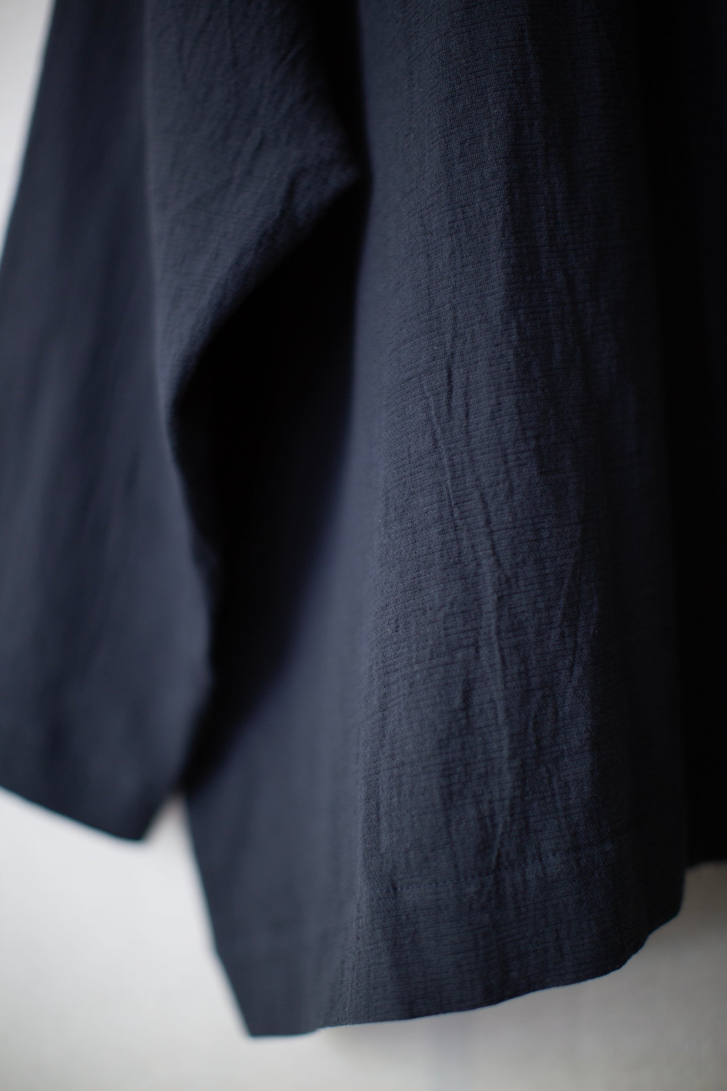 midnight washed panama cotton linen wide fit shirt