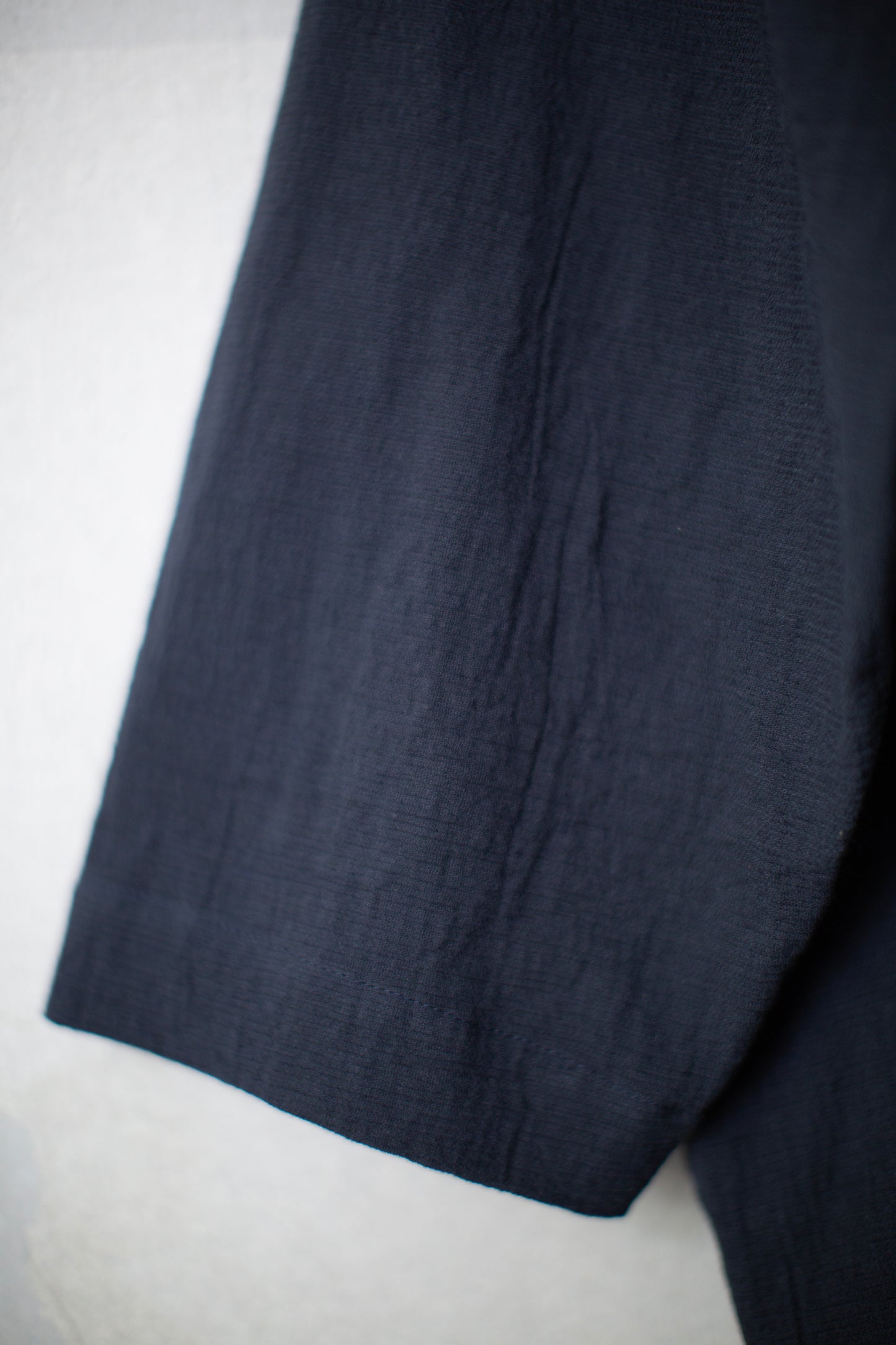 midnight washed panama cotton linen wide fit shirt