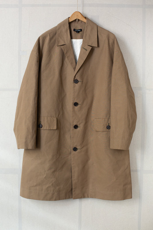 Big Coat in dark khaki dry waxed cotton