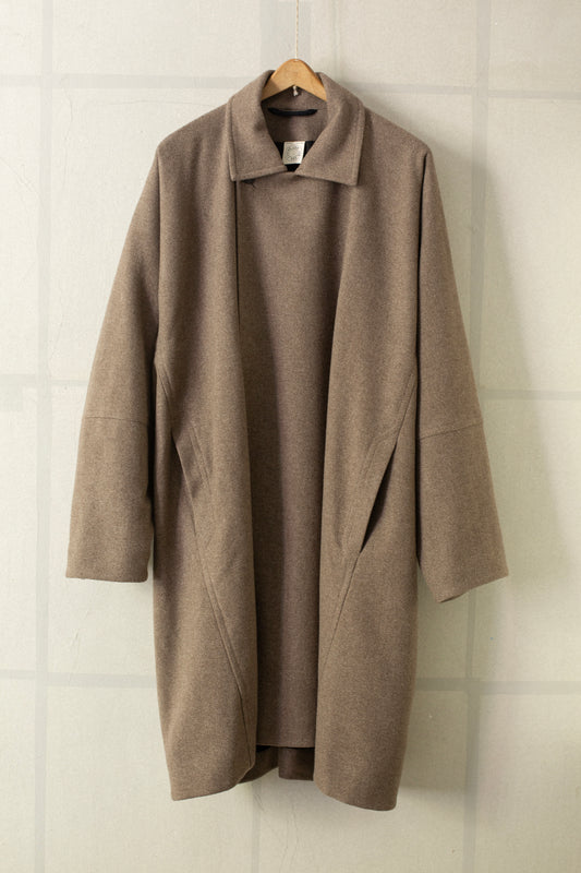 COAT#27 - NATURAL BROWN YAK WOOL