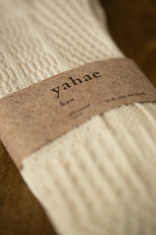 Knitting Patterns Socks in White Organic Cotton Yak